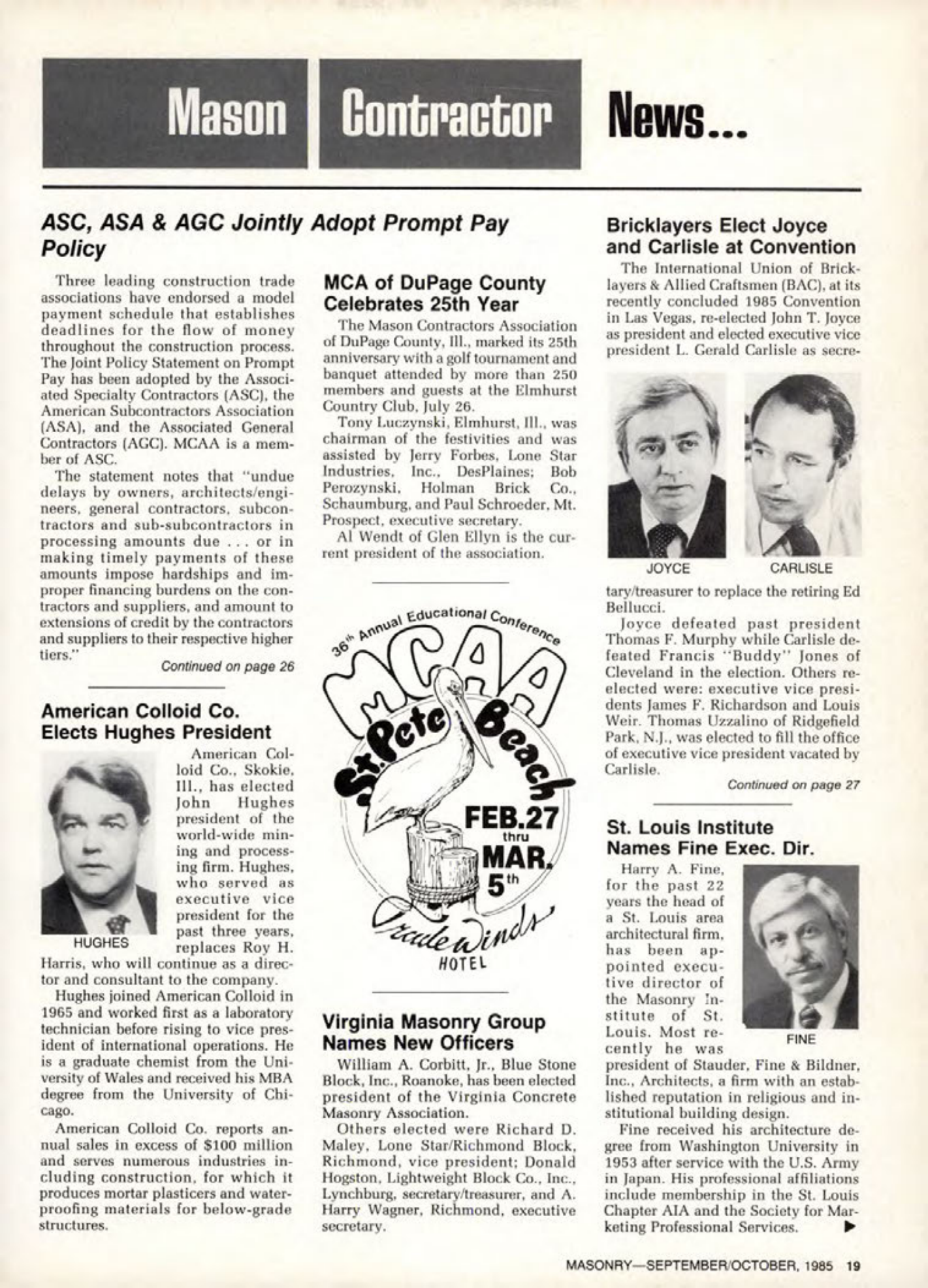 Masonry Magazine October 1985 Page. 19