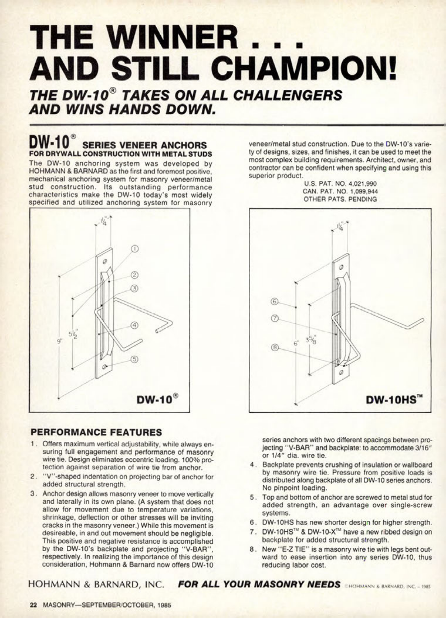 Masonry Magazine October 1985 Page. 22