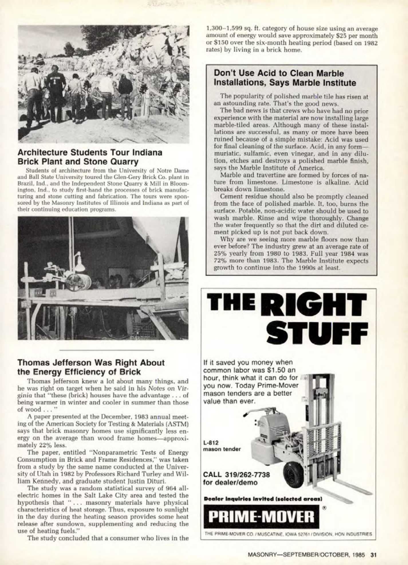 Masonry Magazine October 1985 Page. 35