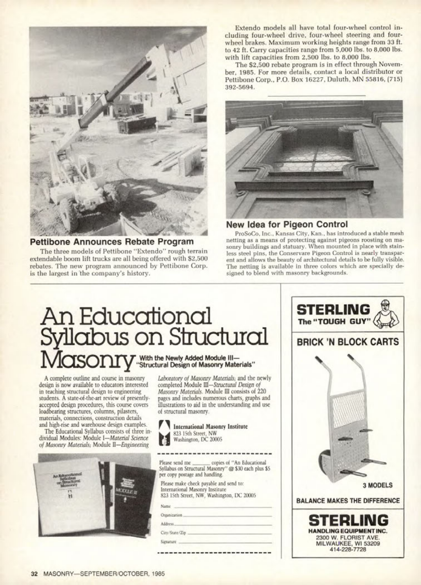 Masonry Magazine October 1985 Page. 36