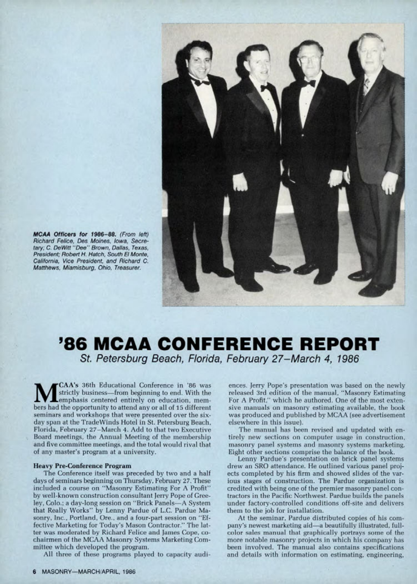 Masonry Magazine April 1986 Page. 6