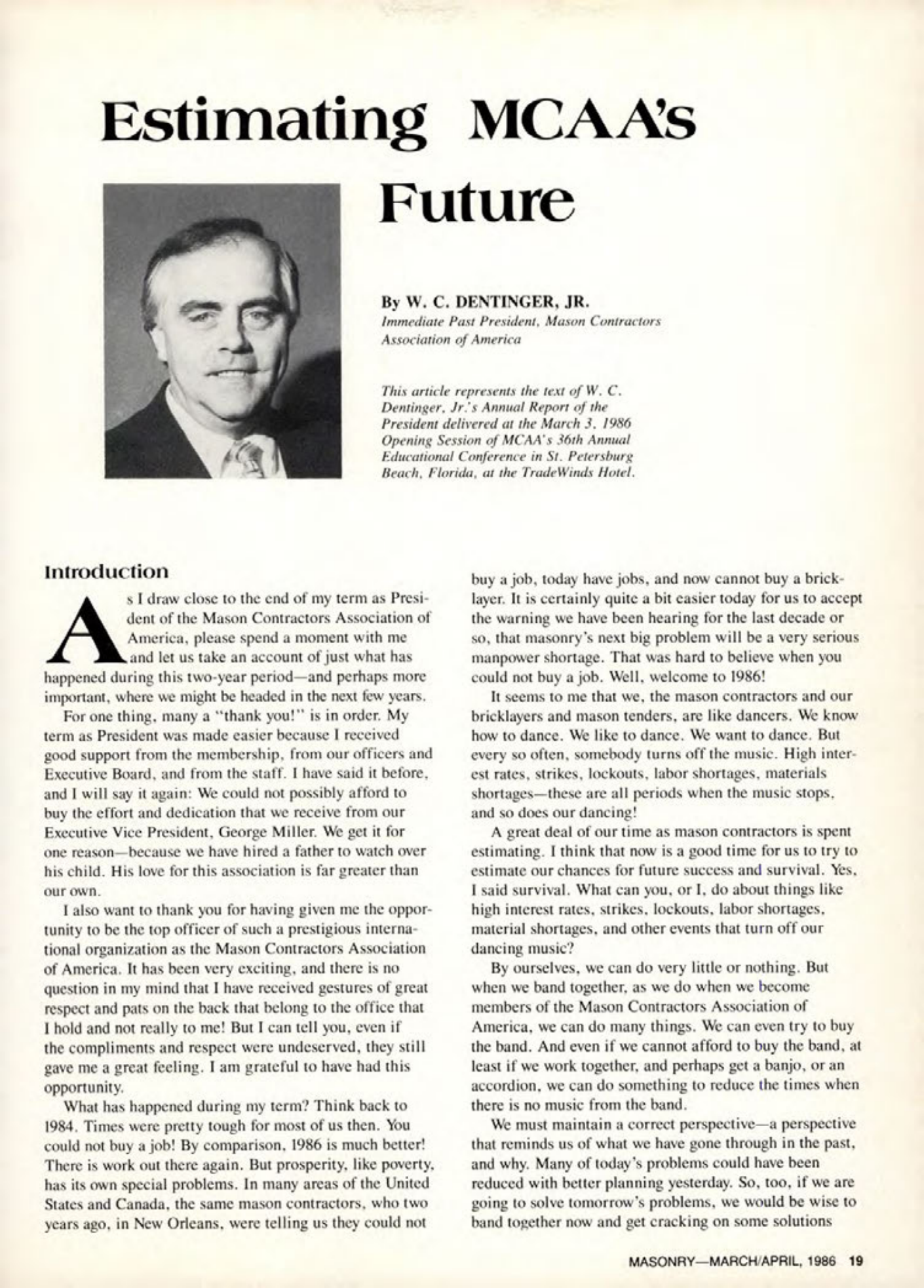 Masonry Magazine April 1986 Page. 19