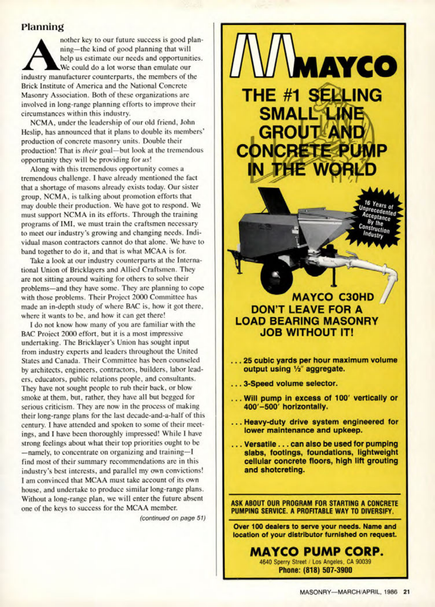 Masonry Magazine April 1986 Page. 21