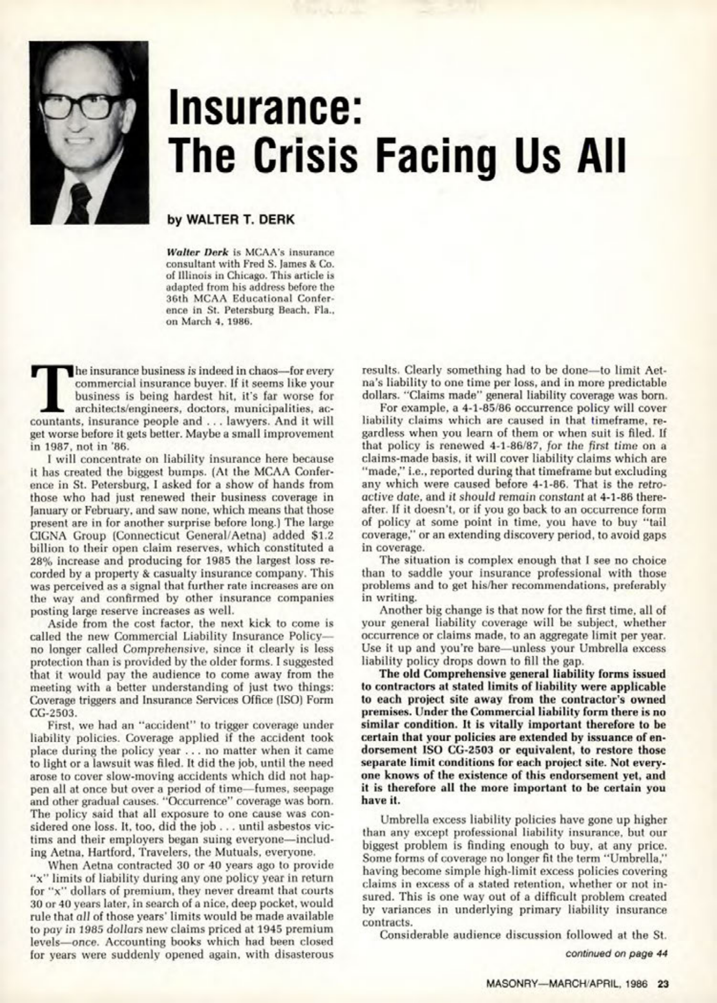 Masonry Magazine April 1986 Page. 23