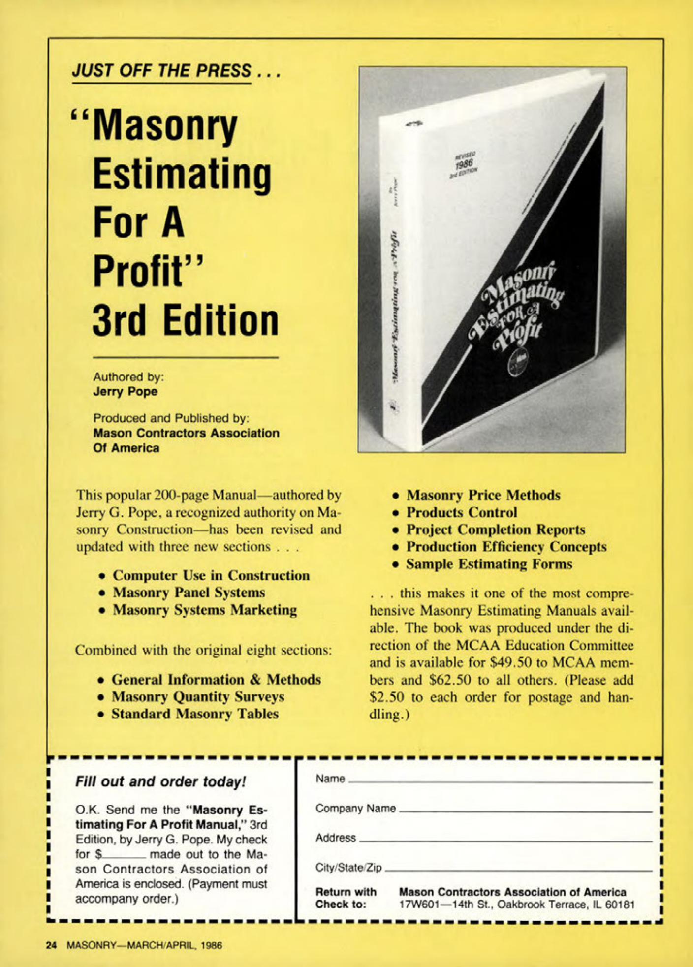 Masonry Magazine April 1986 Page. 24