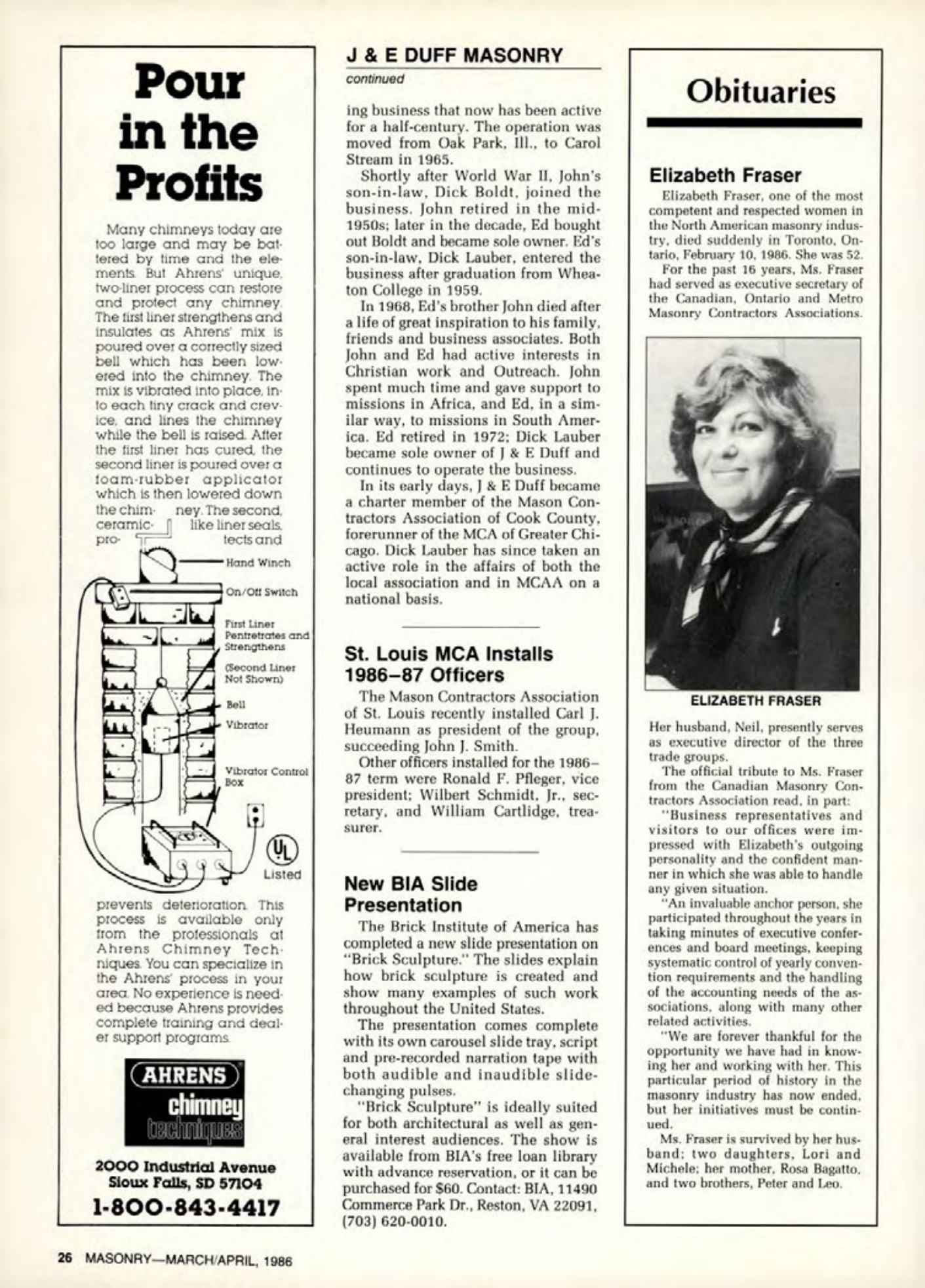 Masonry Magazine April 1986 Page. 26