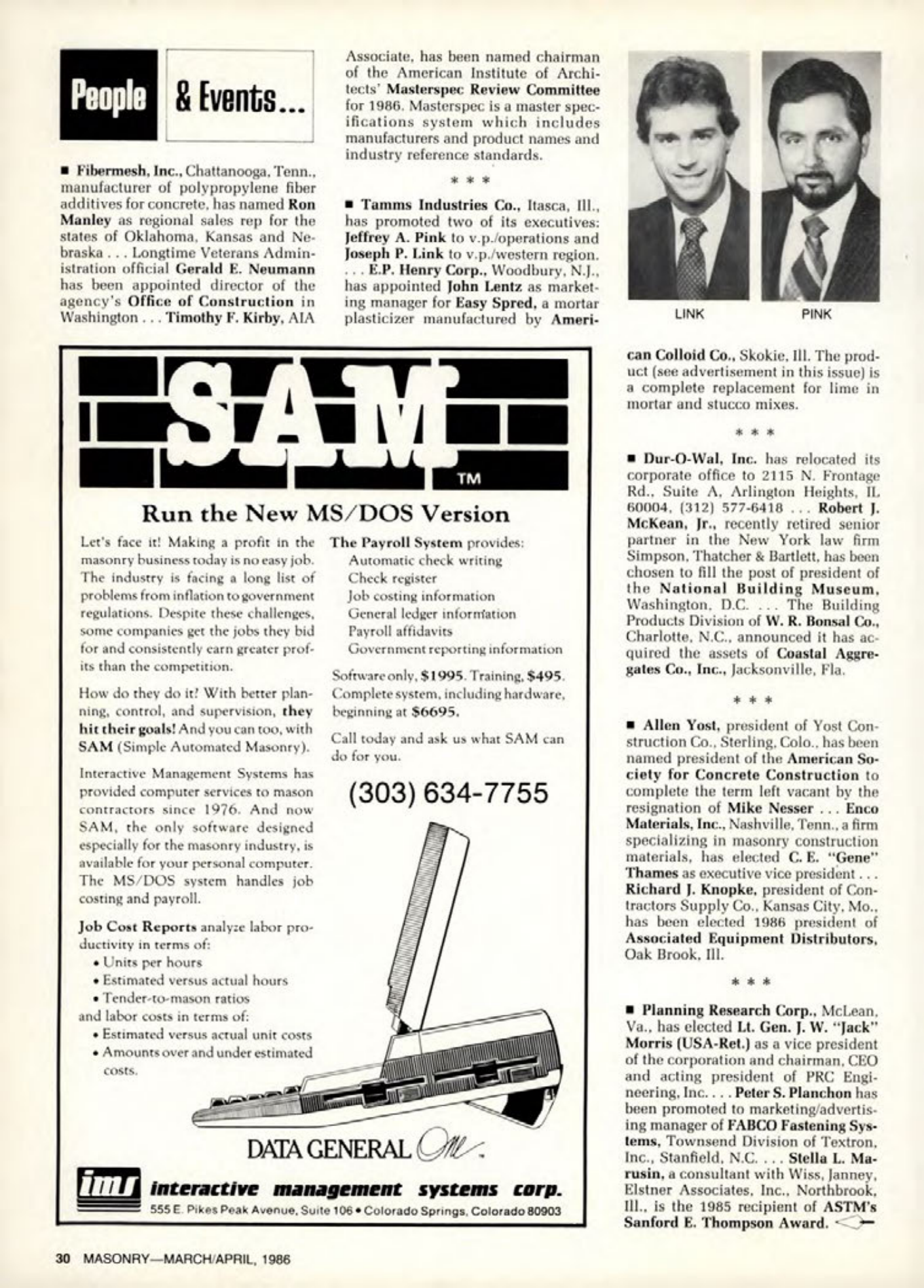 Masonry Magazine April 1986 Page. 30