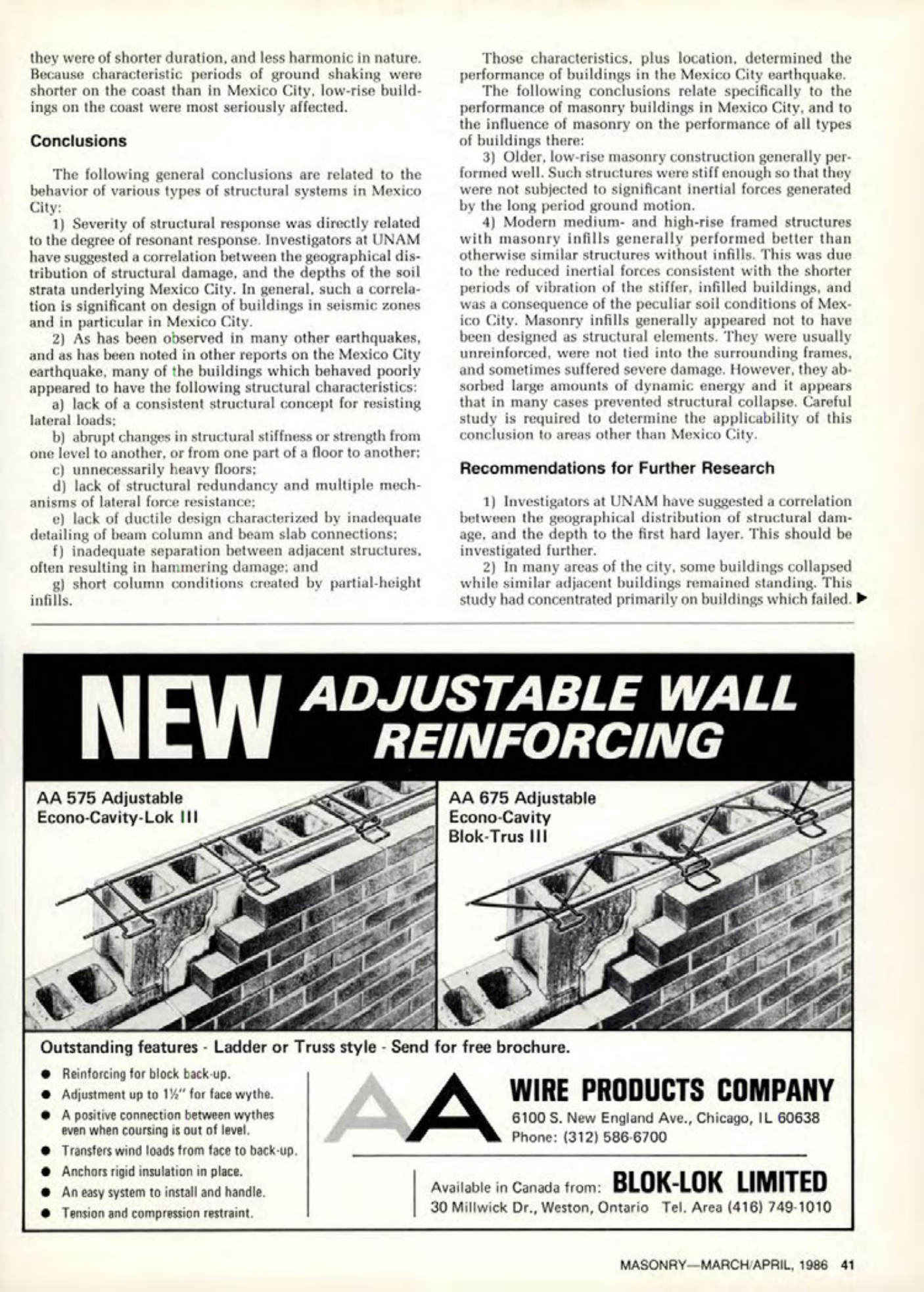 Masonry Magazine April 1986 Page. 41