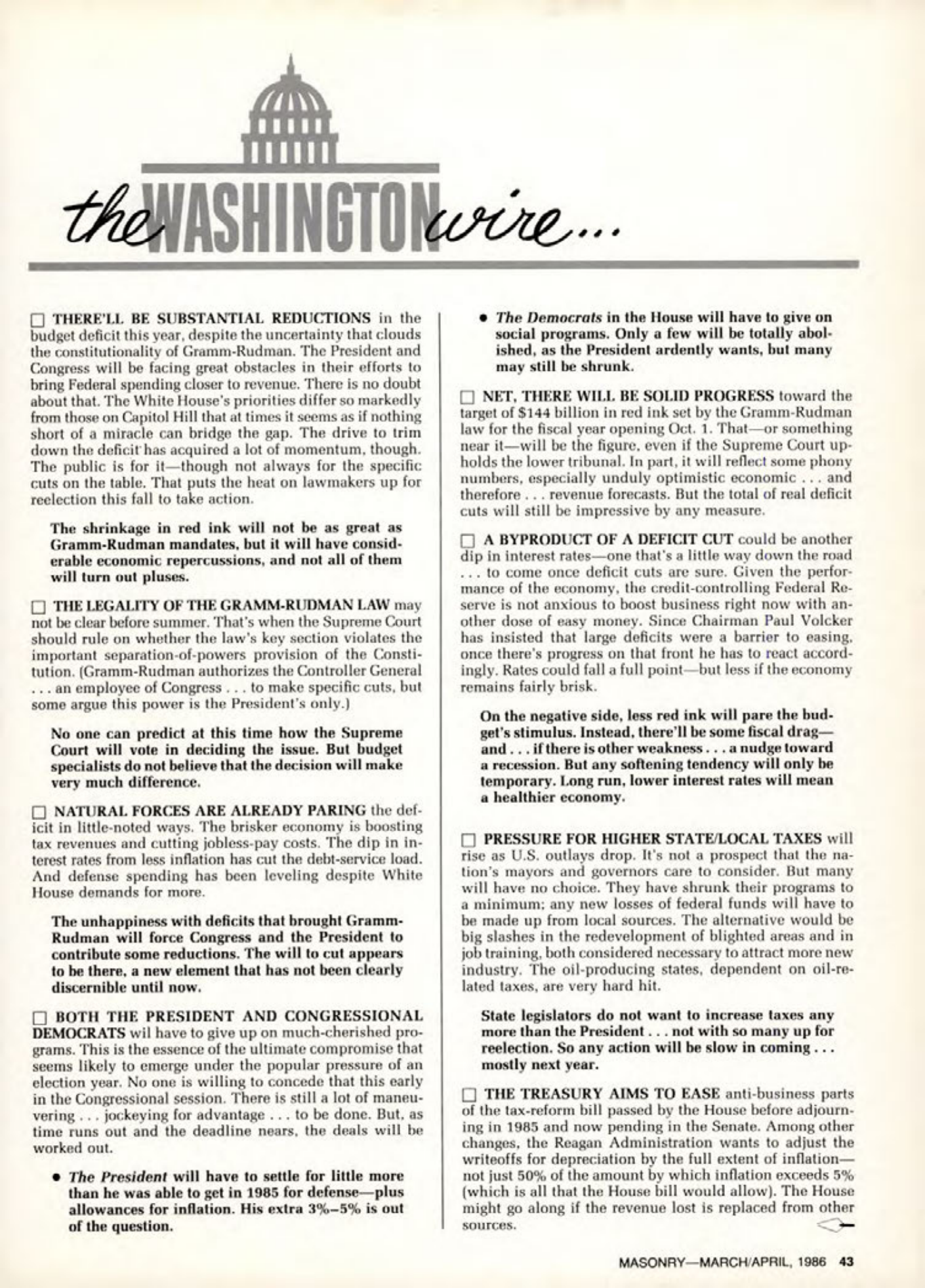 Masonry Magazine April 1986 Page. 43
