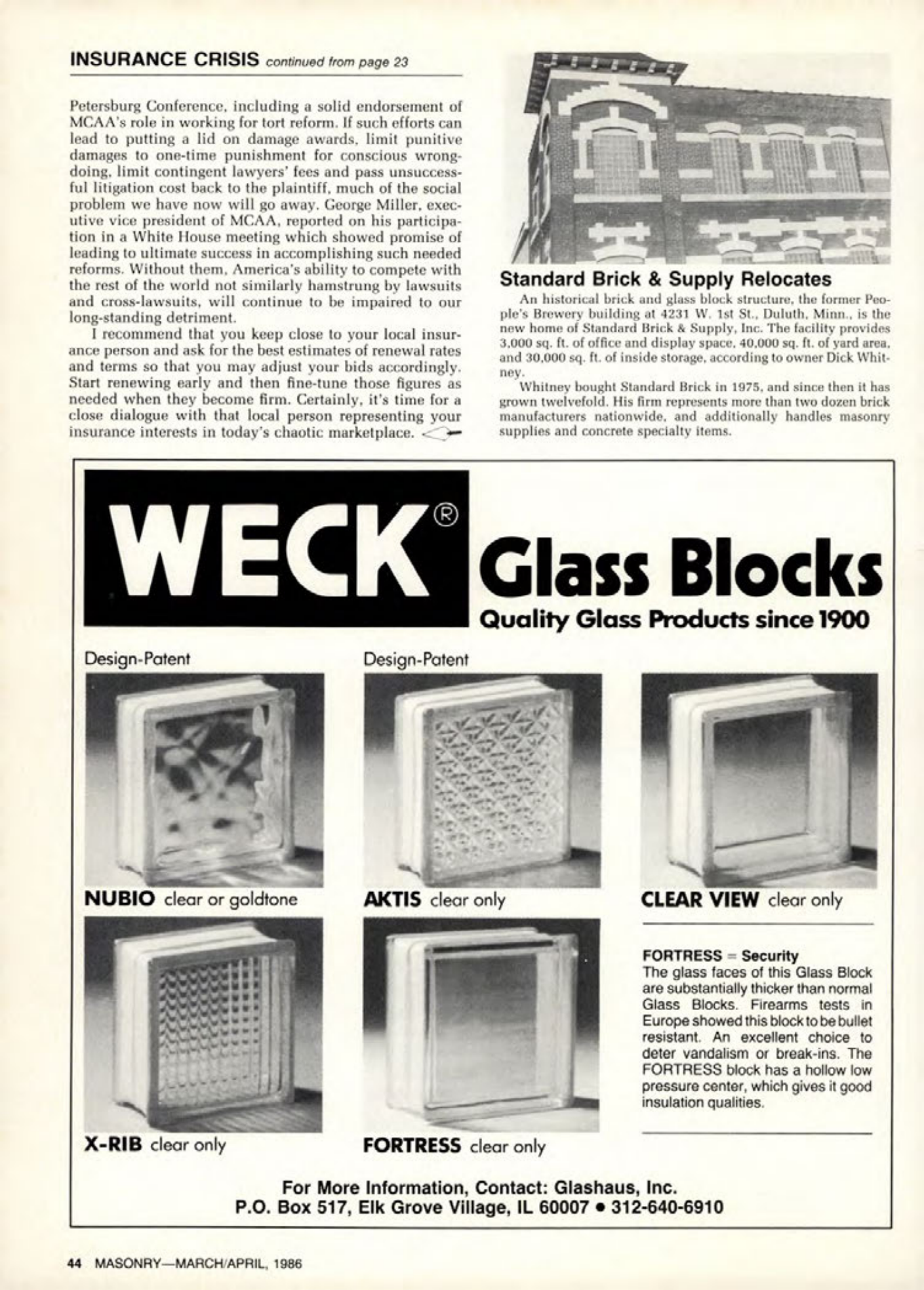 Masonry Magazine April 1986 Page. 44