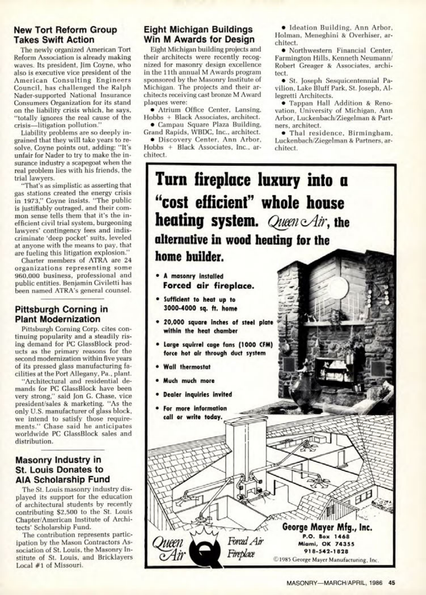 Masonry Magazine April 1986 Page. 45