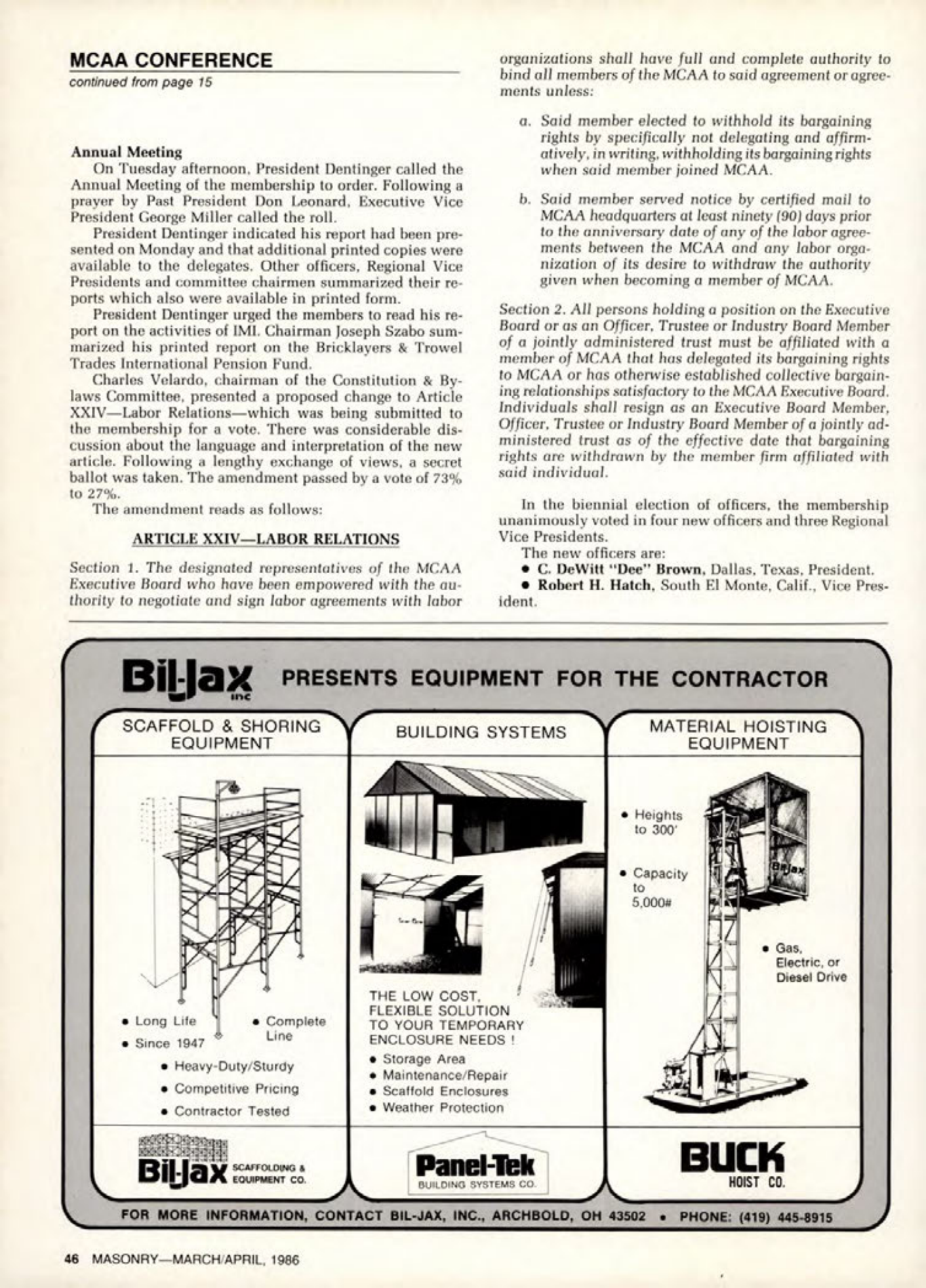 Masonry Magazine April 1986 Page. 46