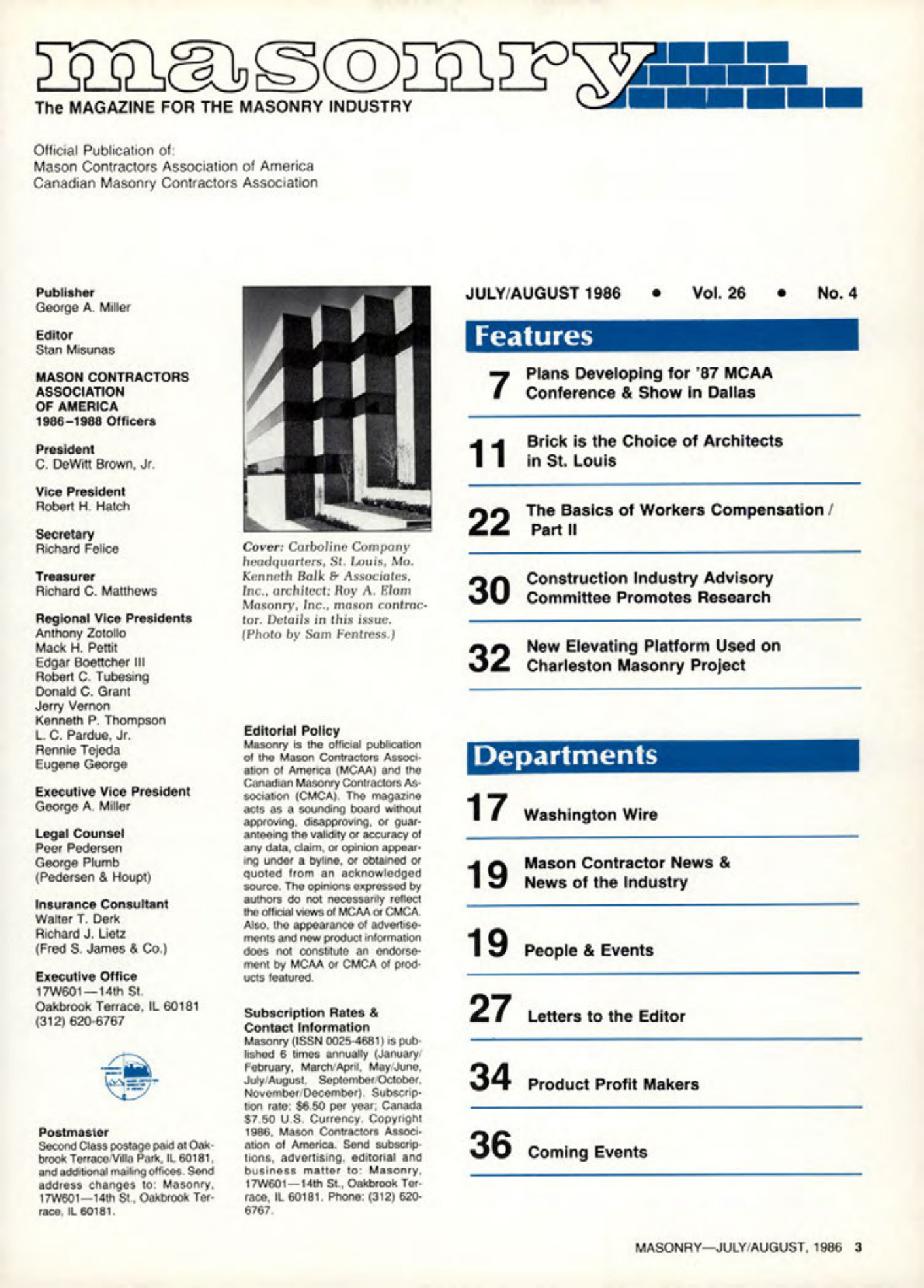 Masonry Magazine August 1986 Page. 3