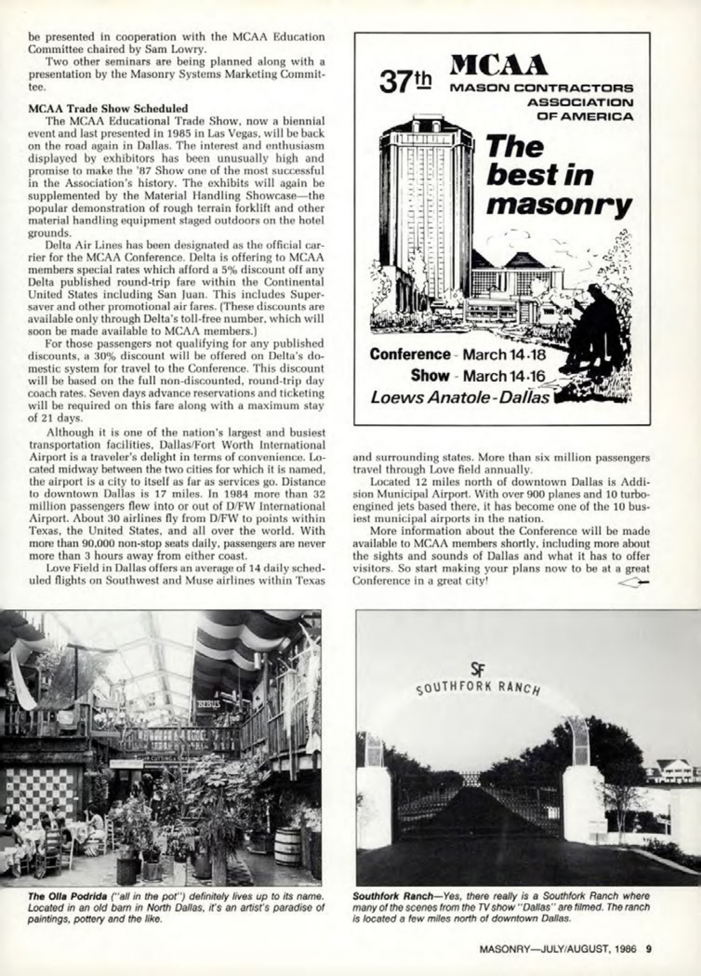 Masonry Magazine August 1986 Page. 9