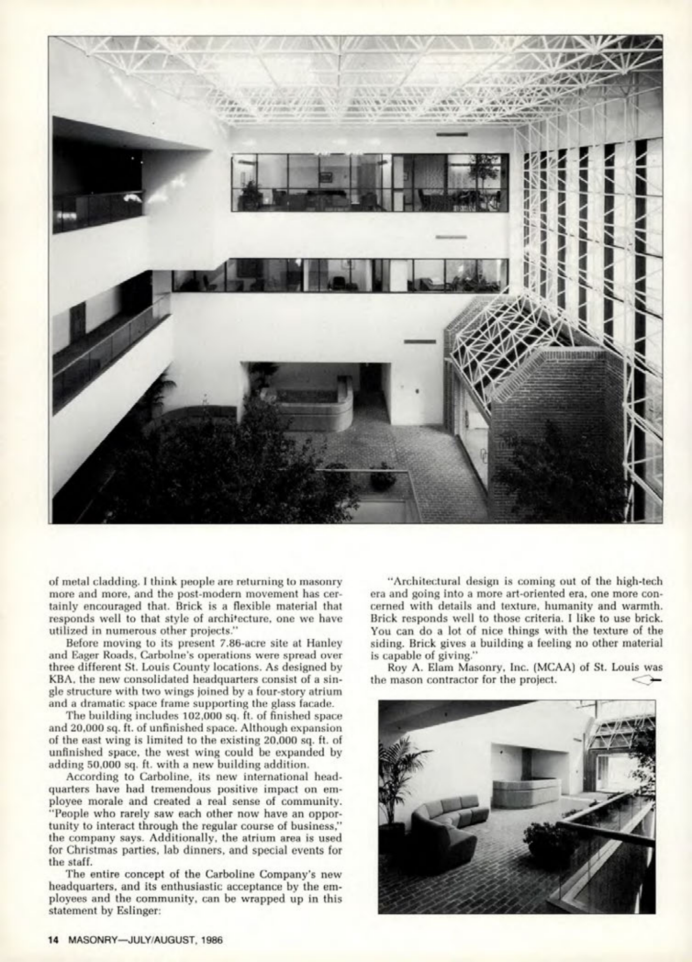Masonry Magazine August 1986 Page. 14