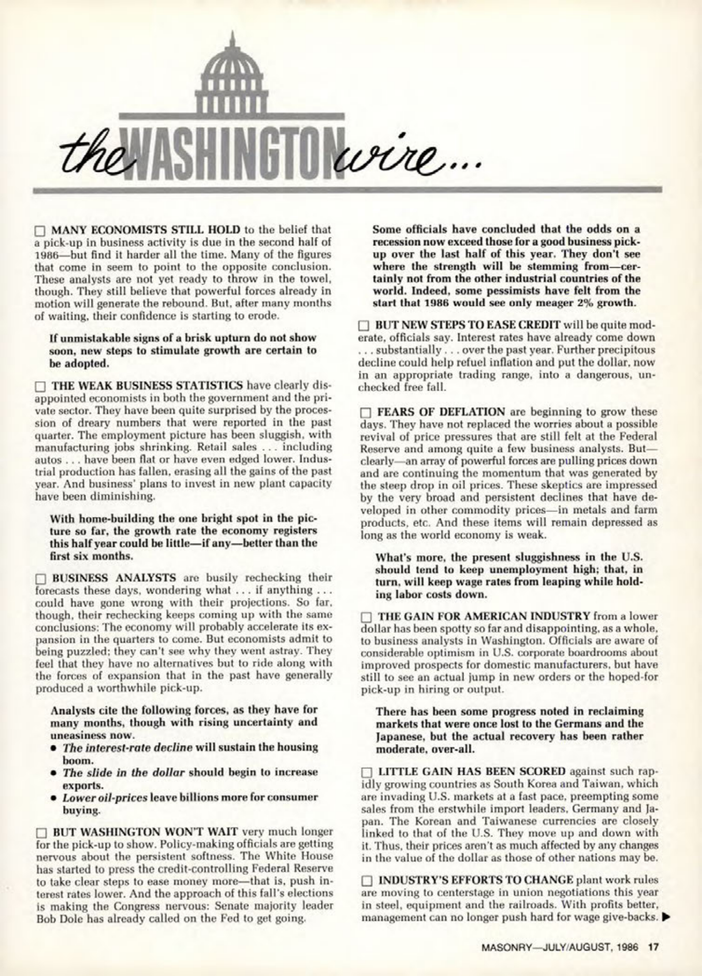 Masonry Magazine August 1986 Page. 17