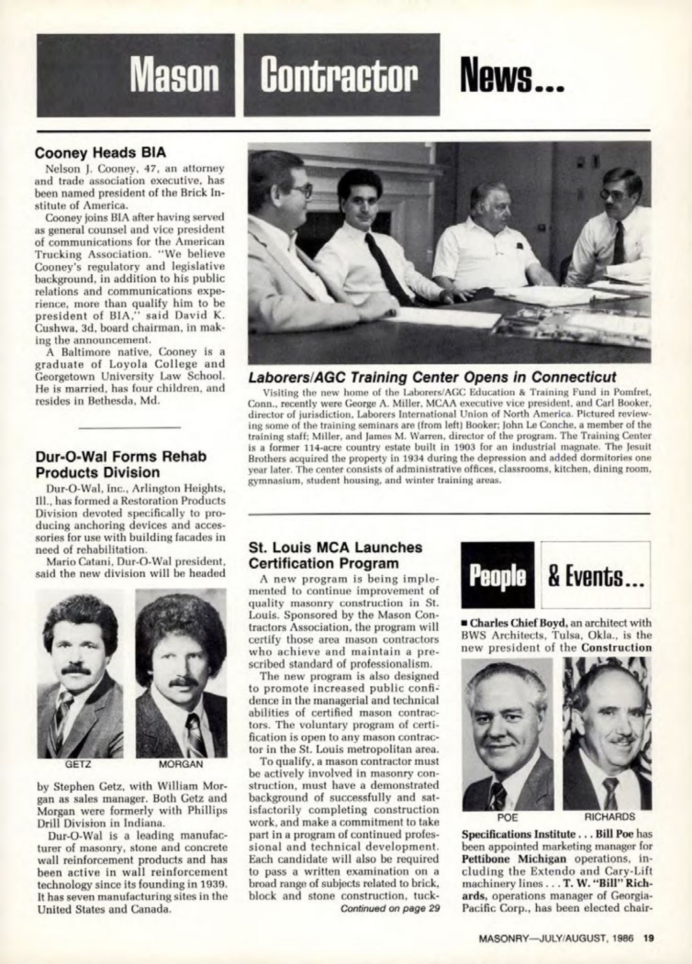 Masonry Magazine August 1986 Page. 19