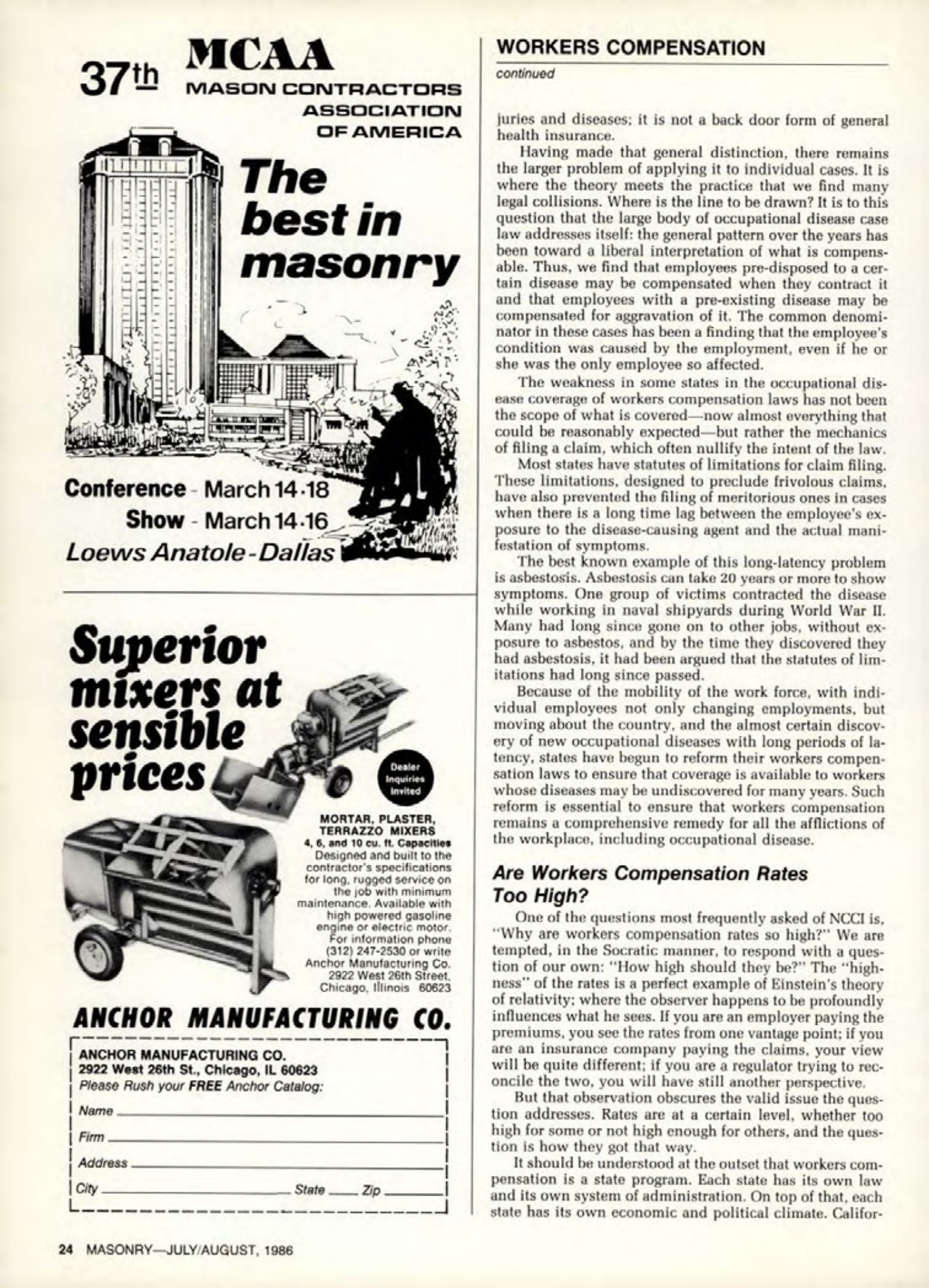 Masonry Magazine August 1986 Page. 24