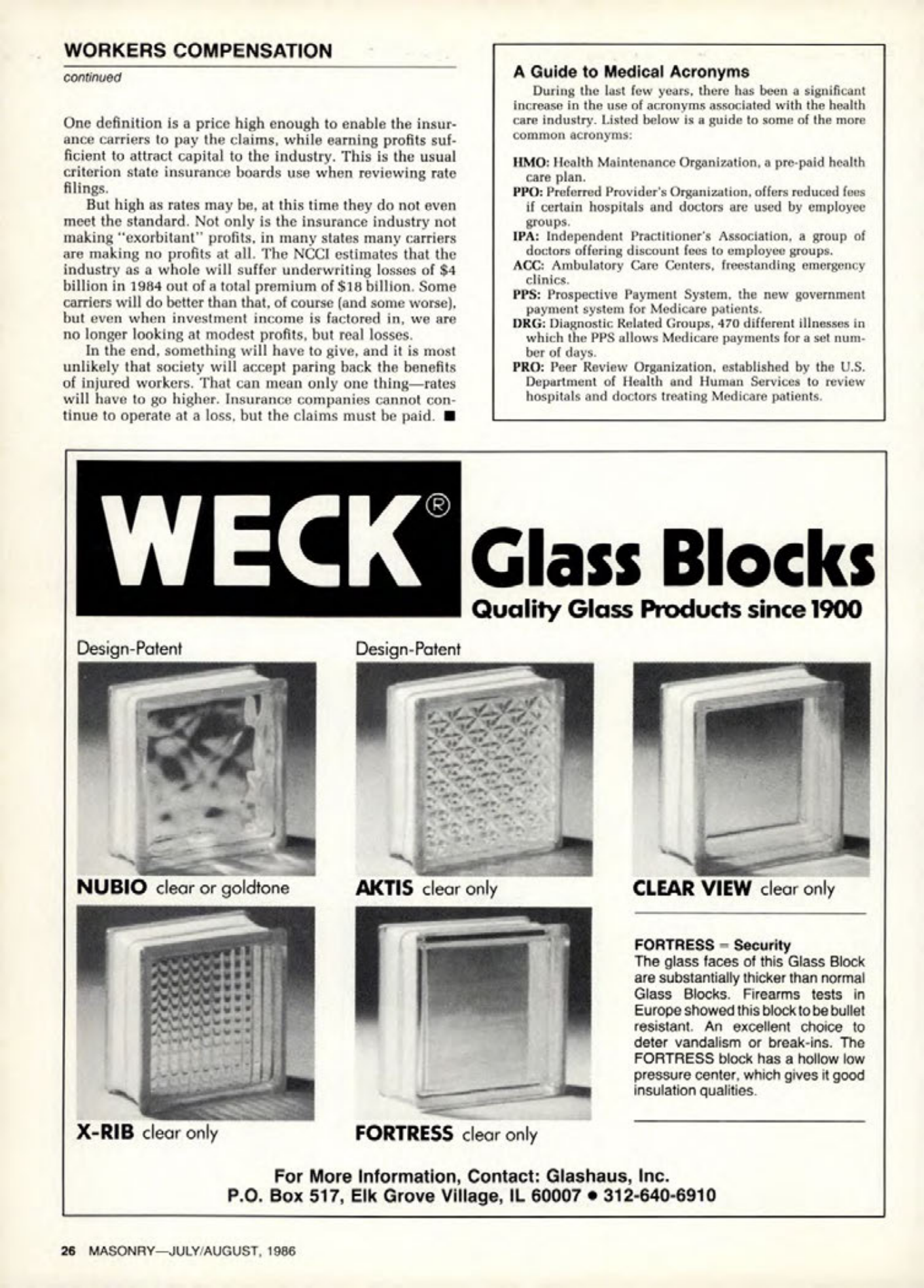 Masonry Magazine August 1986 Page. 26