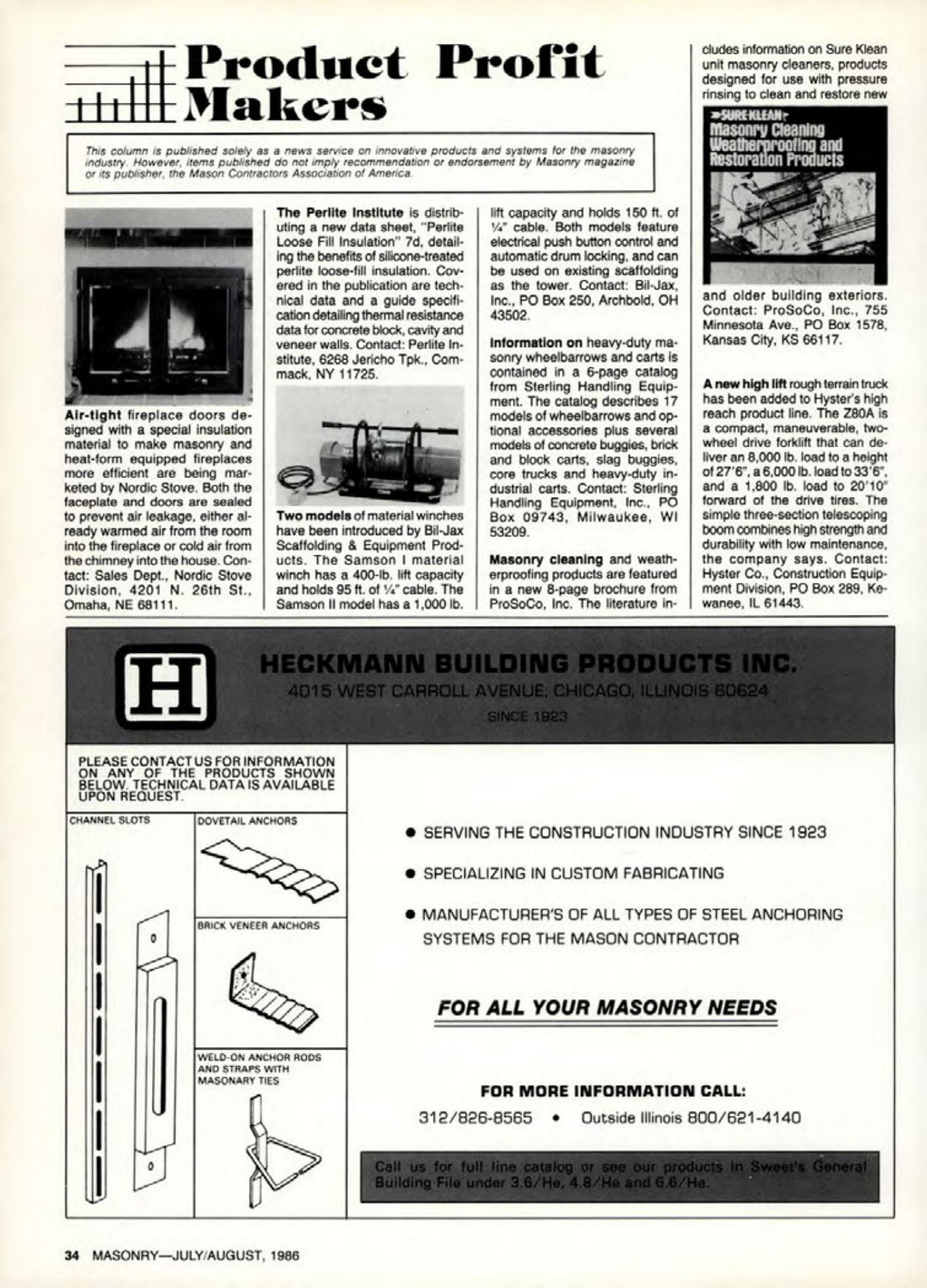 Masonry Magazine August 1986 Page. 34