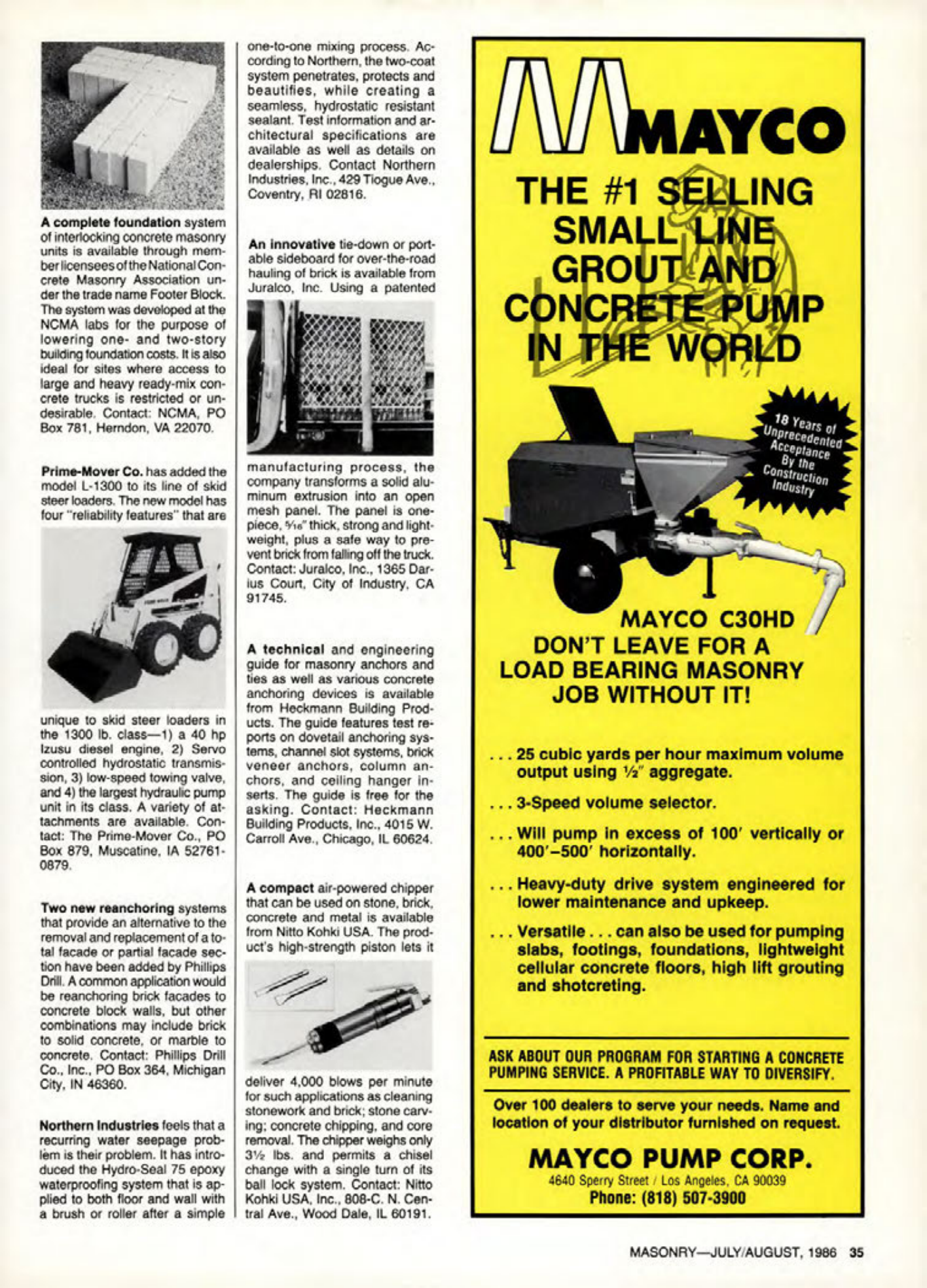 Masonry Magazine August 1986 Page. 35