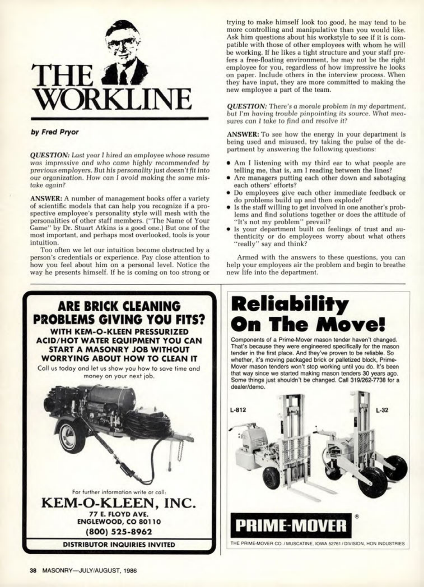 Masonry Magazine August 1986 Page. 38