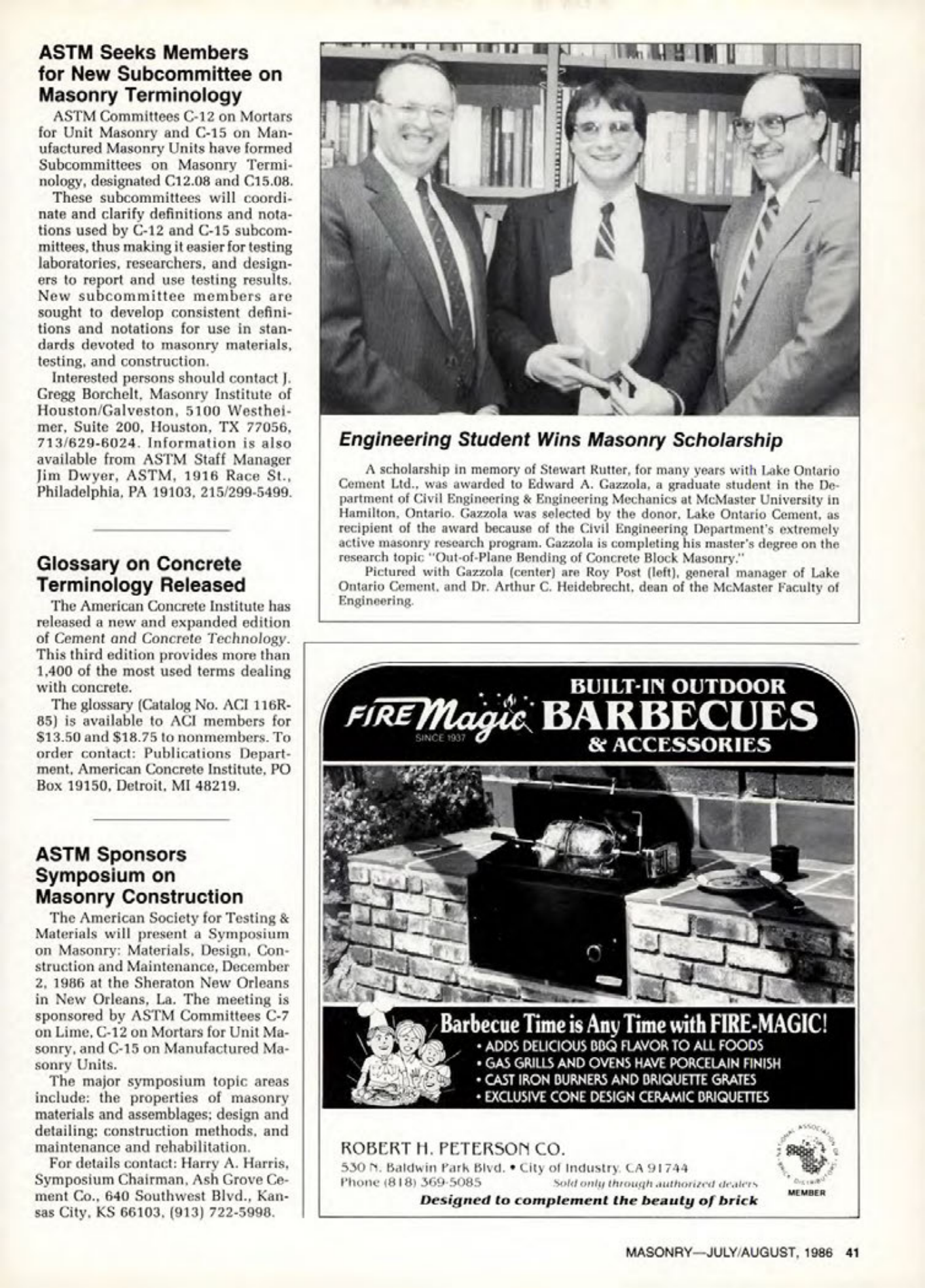 Masonry Magazine August 1986 Page. 41