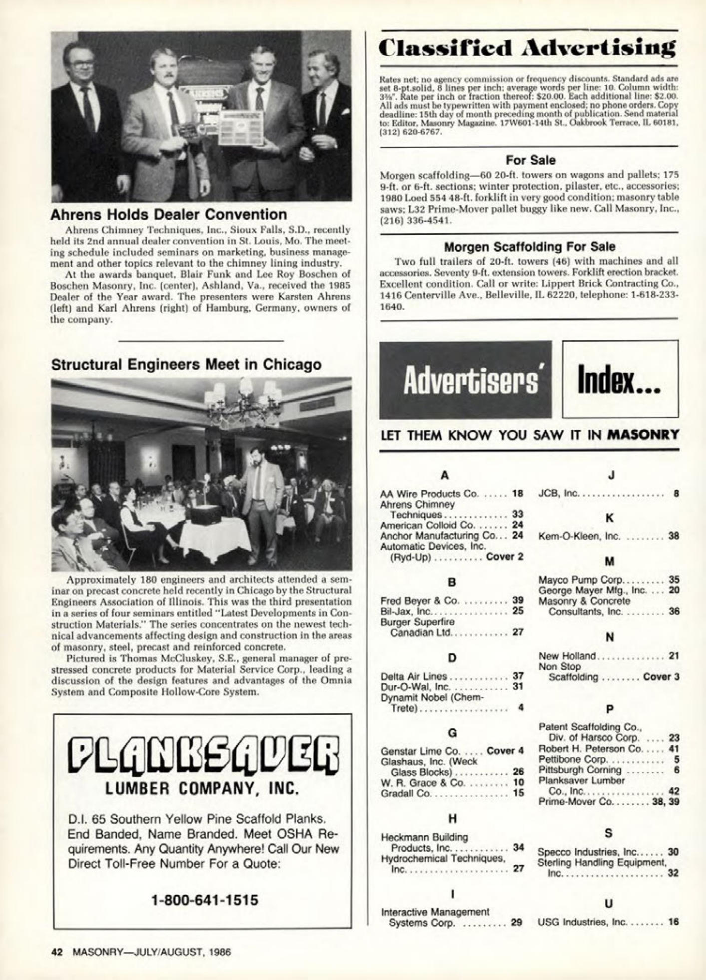 Masonry Magazine August 1986 Page. 42