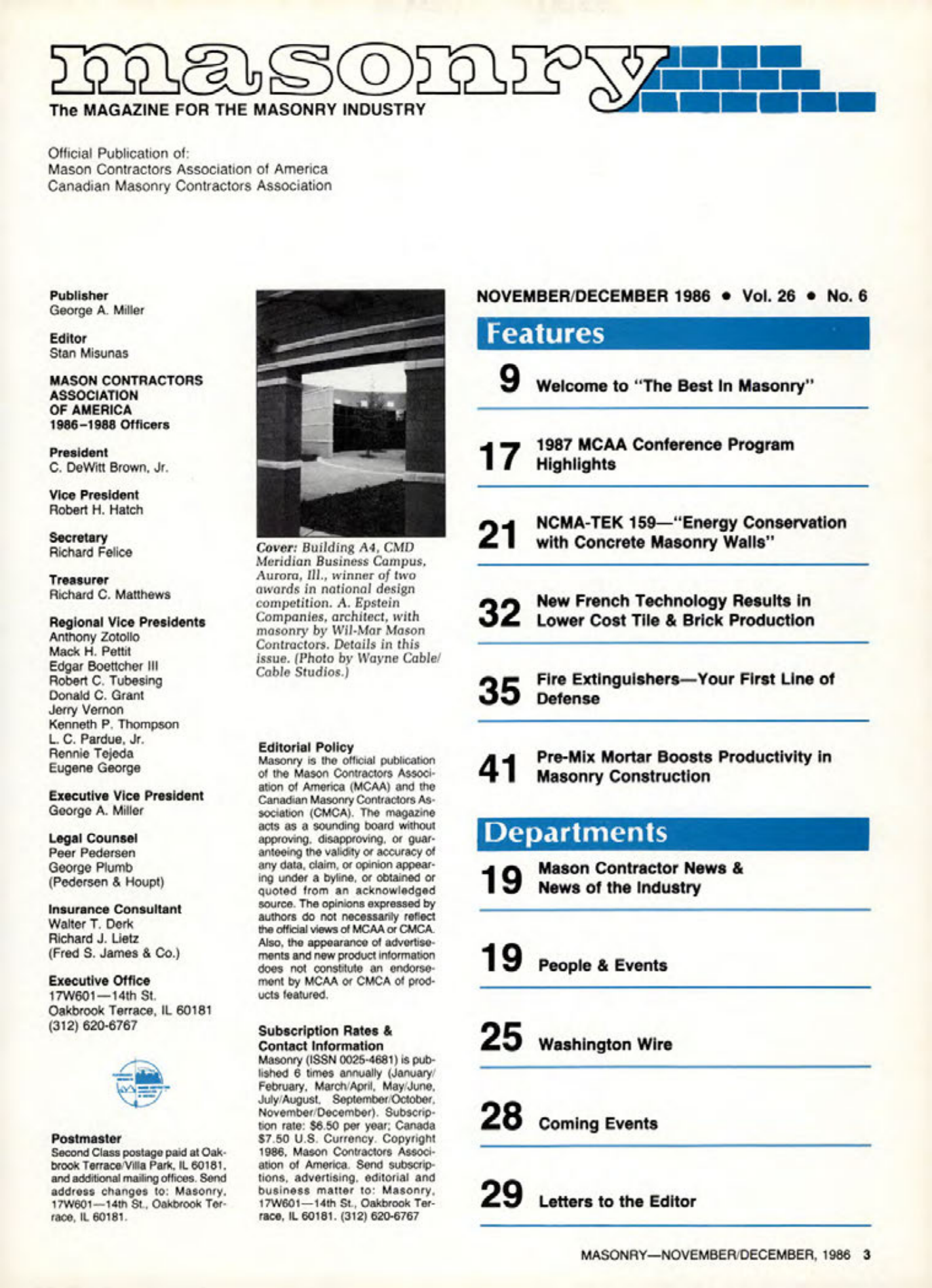 Masonry Magazine December 1986 Page. 3
