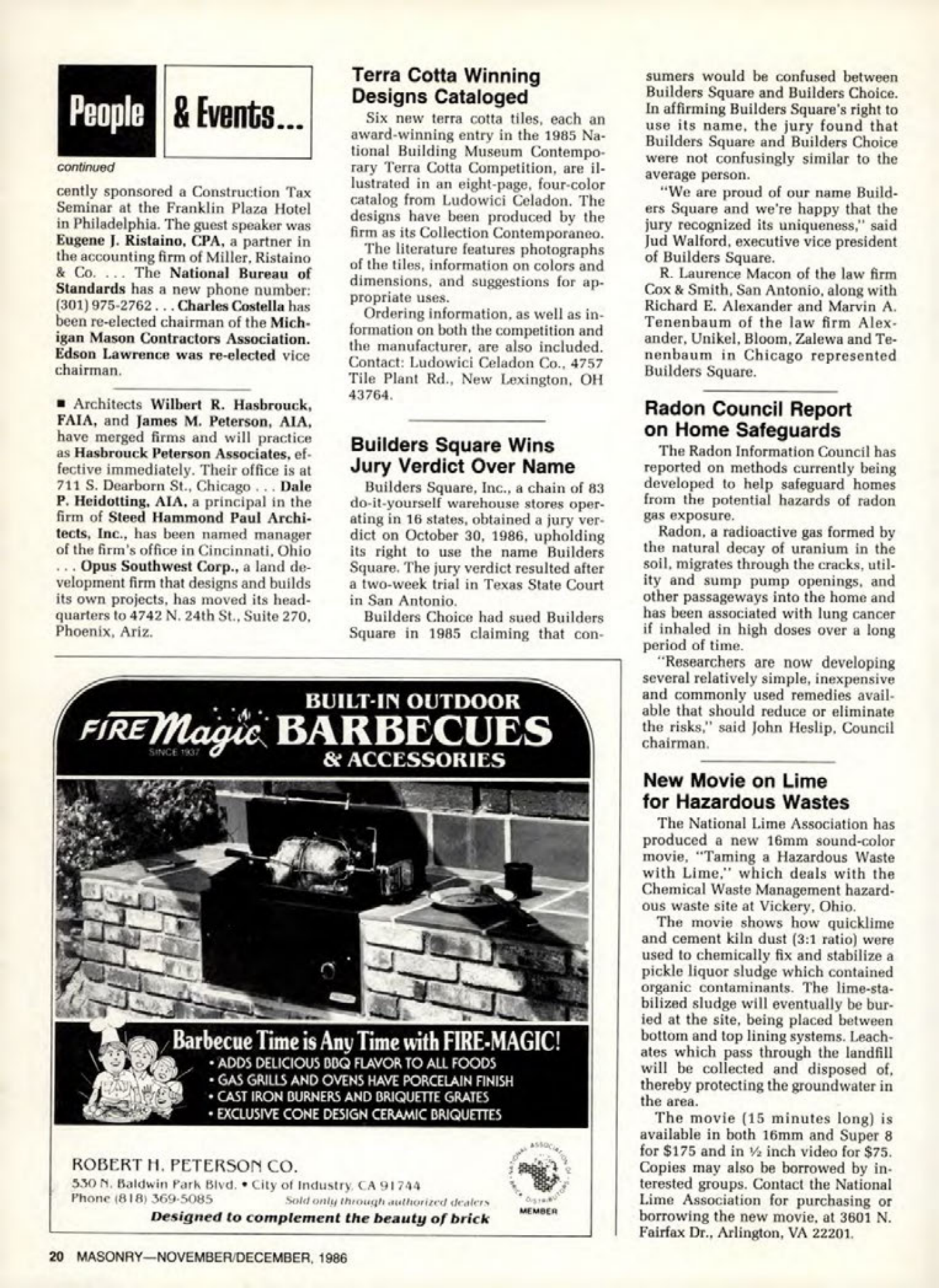 Masonry Magazine December 1986 Page. 20