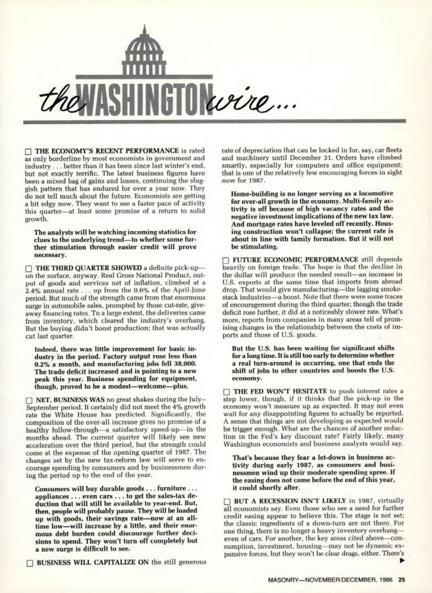 Masonry Magazine December 1986 Page. 25