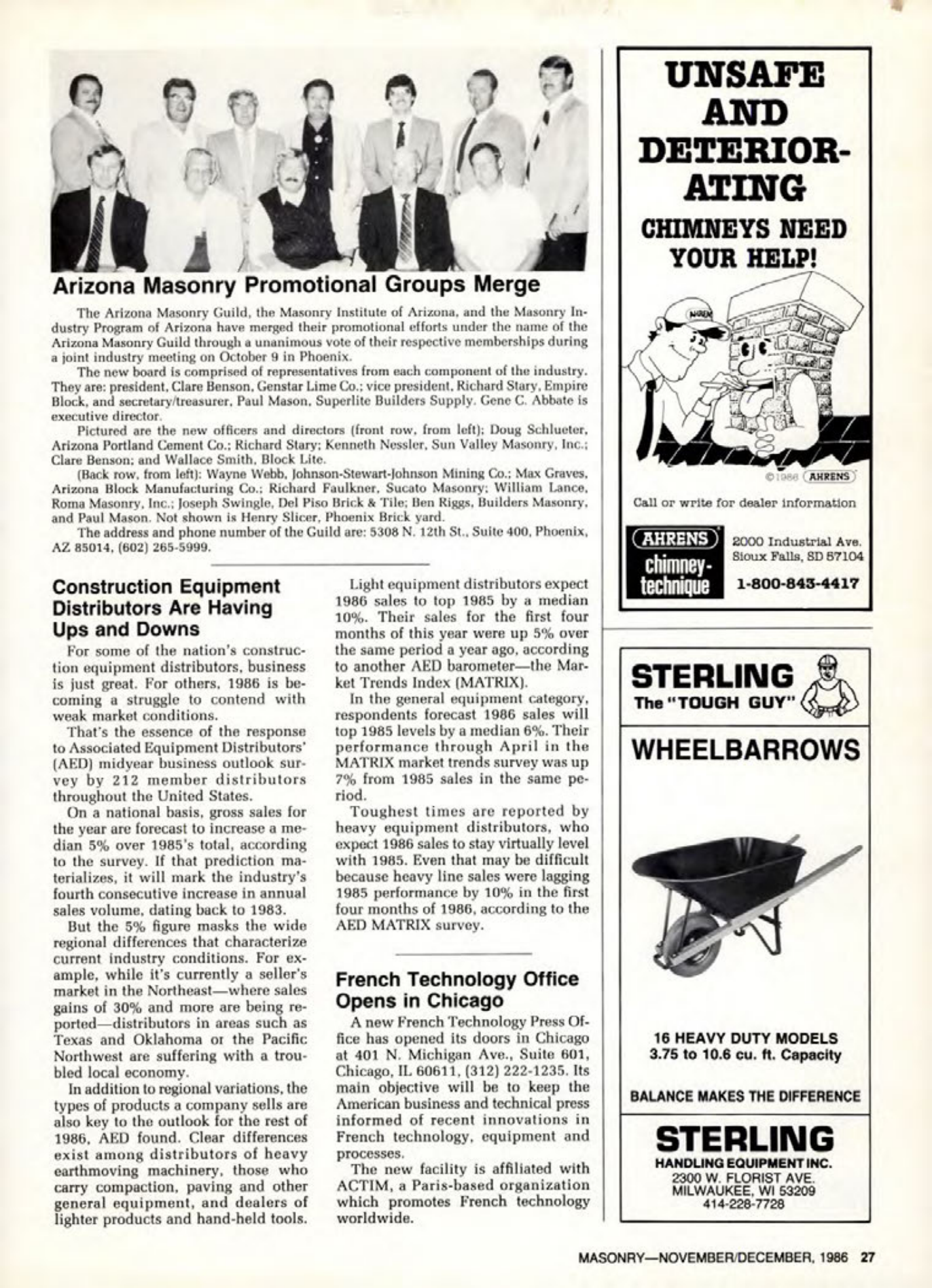 Masonry Magazine December 1986 Page. 27