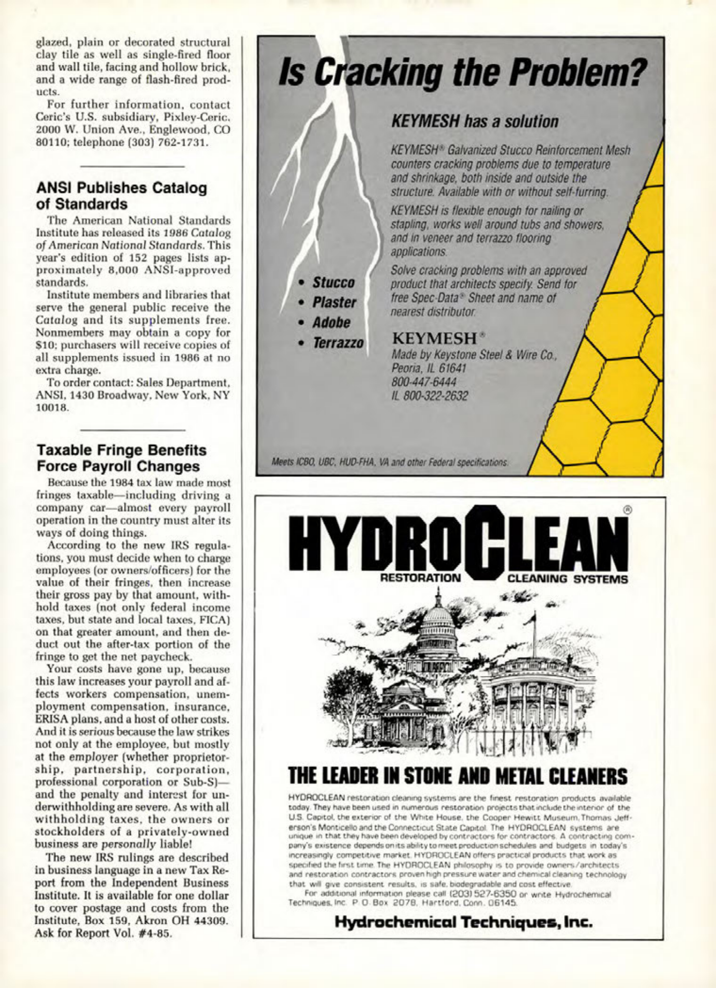 Masonry Magazine December 1986 Page. 33