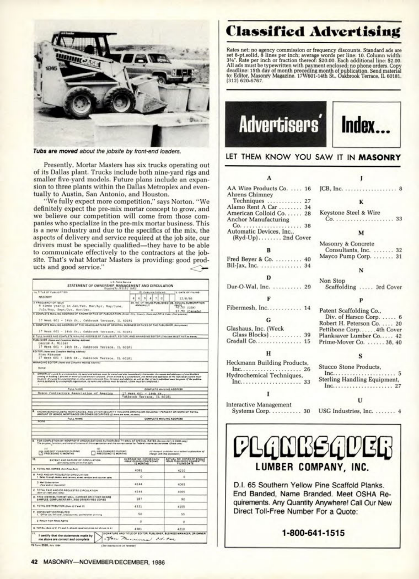 Masonry Magazine December 1986 Page. 42
