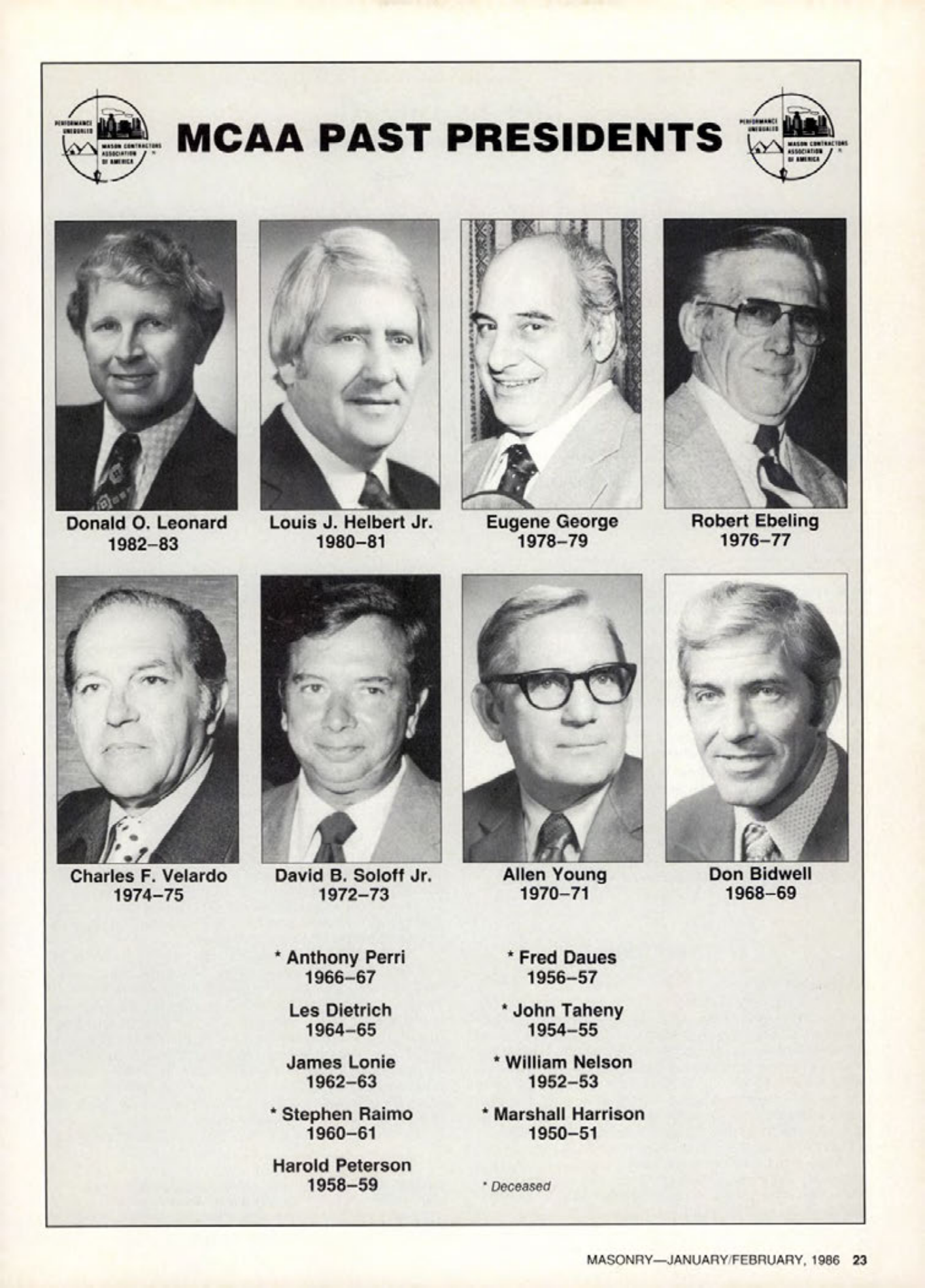Masonry Magazine February 1986 Page. 23