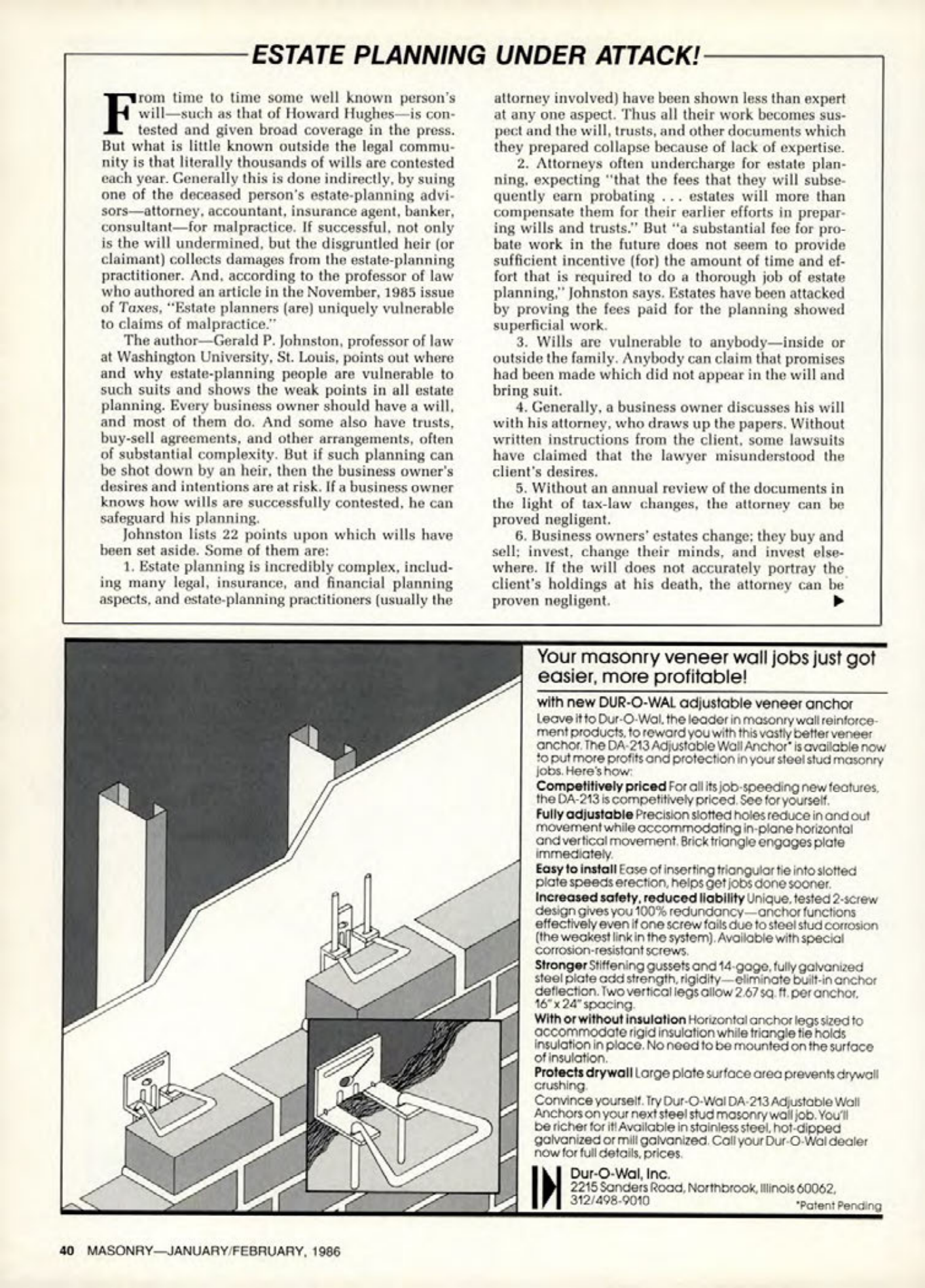 Masonry Magazine February 1986 Page. 40
