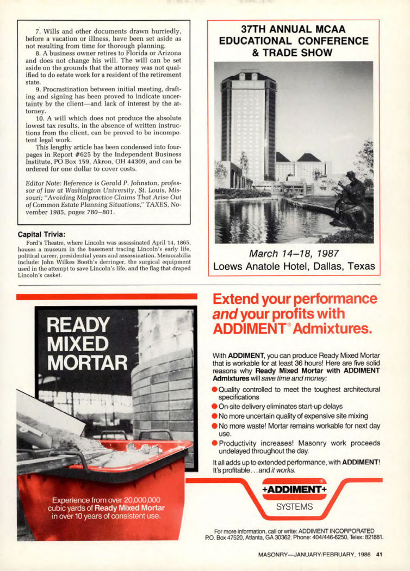 Masonry Magazine February 1986 Page. 41
