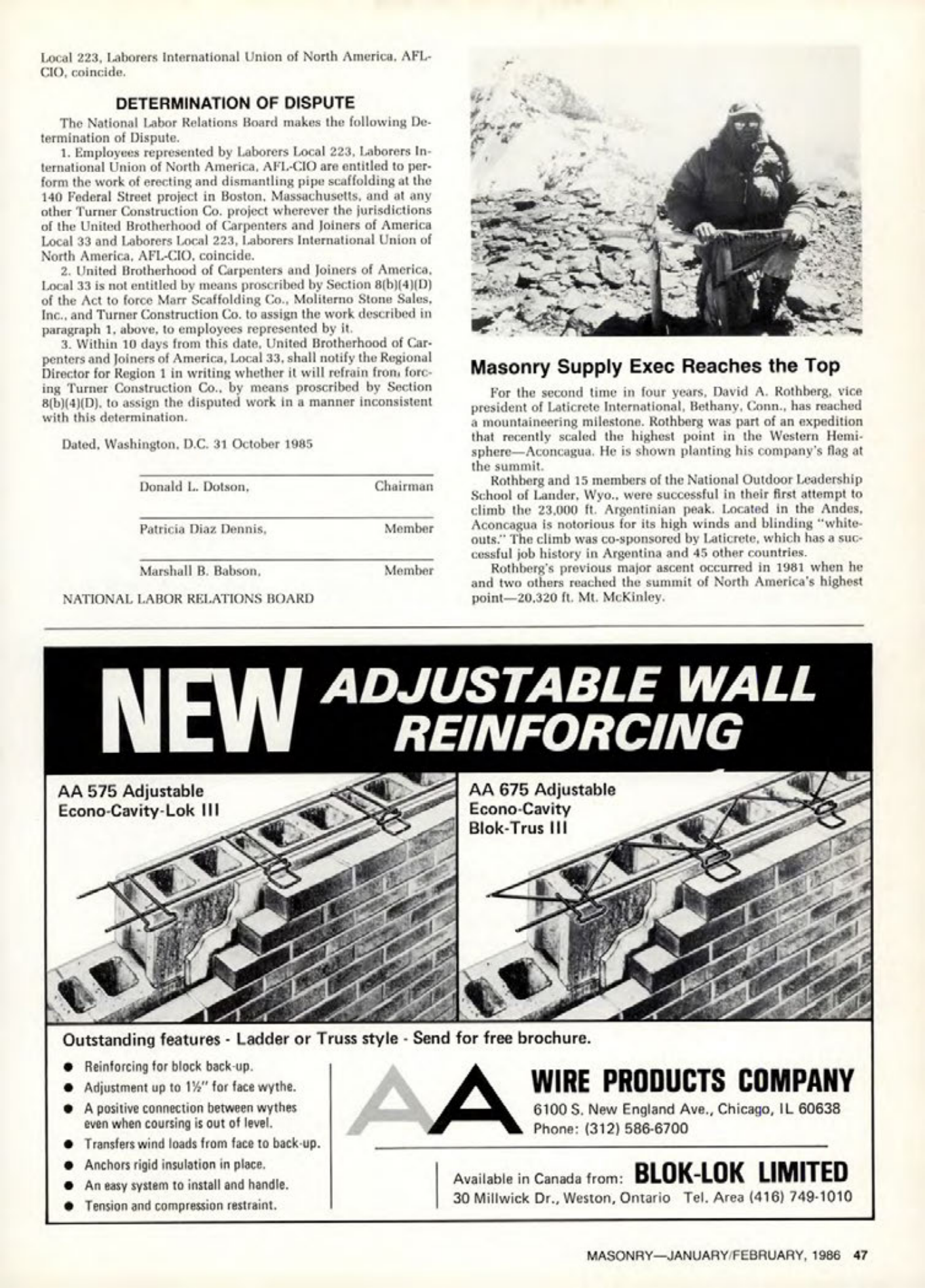 Masonry Magazine February 1986 Page. 47