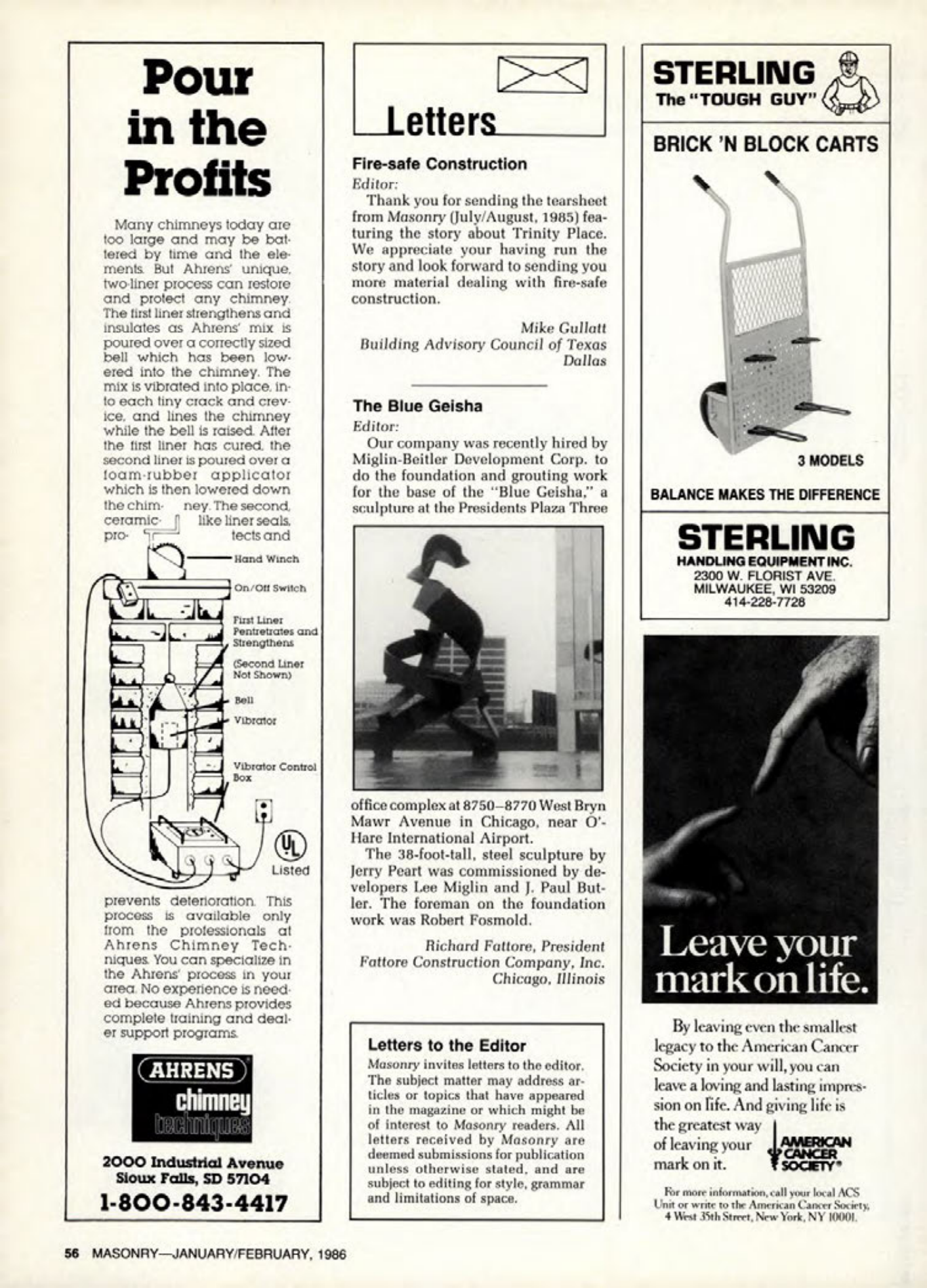 Masonry Magazine February 1986 Page. 56