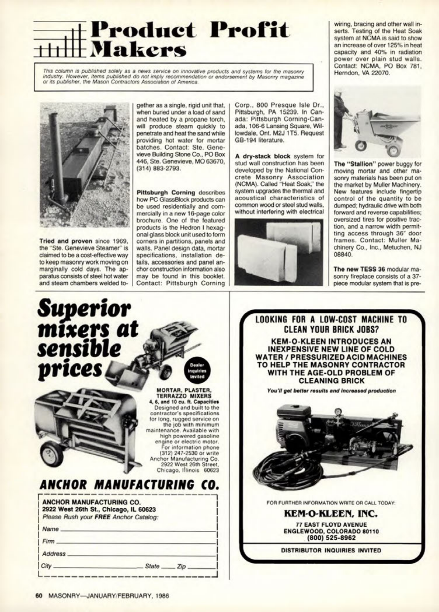 Masonry Magazine February 1986 Page. 60