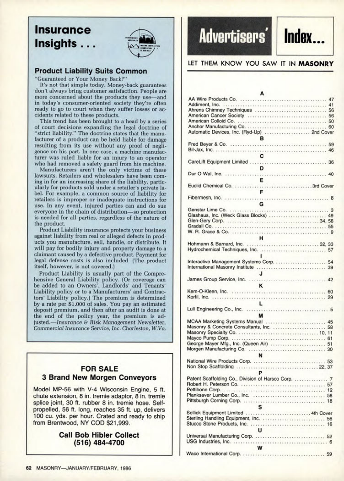 Masonry Magazine February 1986 Page. 62