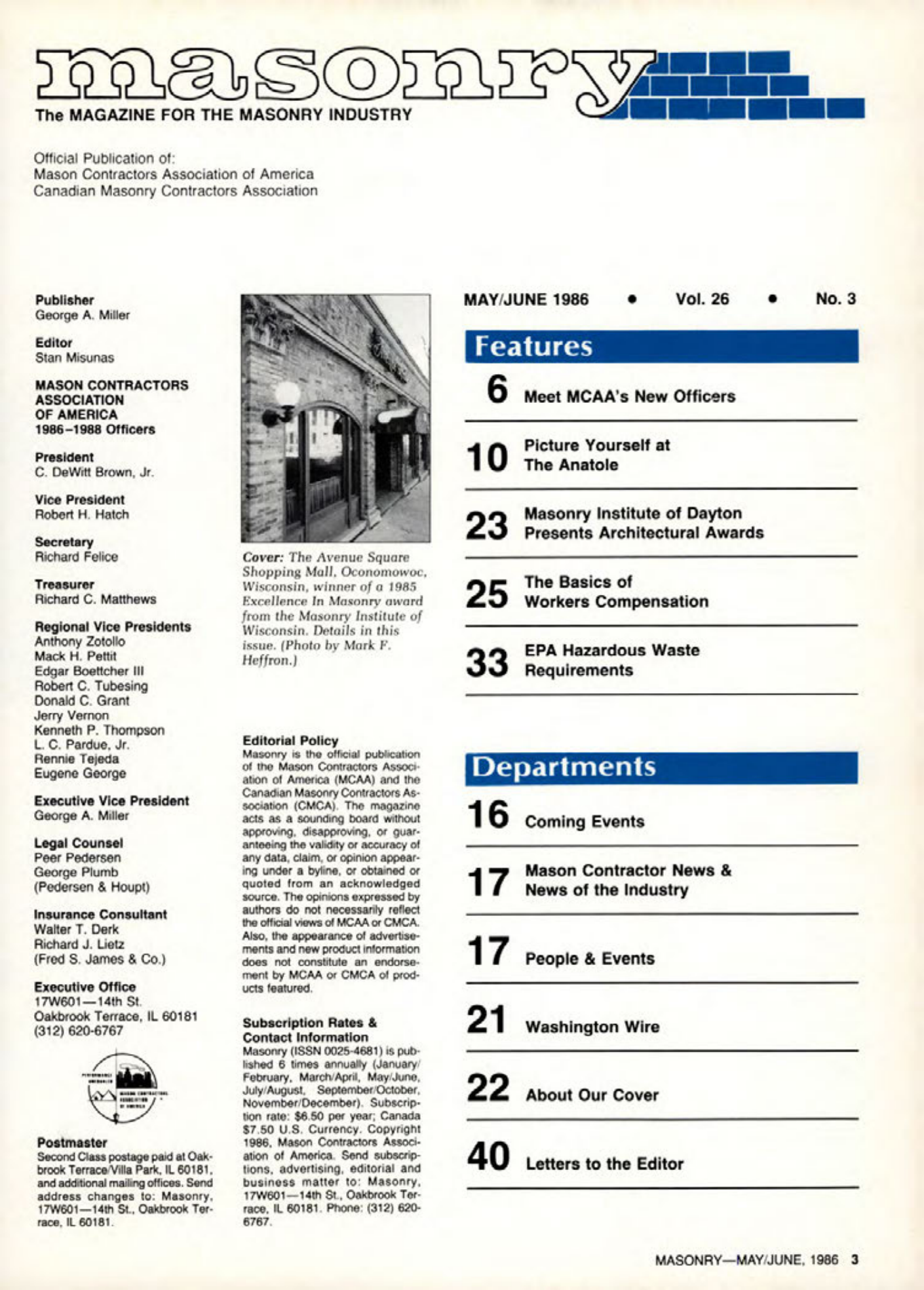 Masonry Magazine June 1986 Page. 3