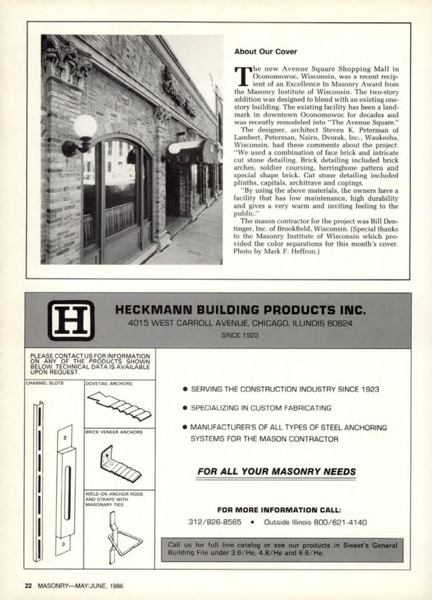 Masonry Magazine June 1986 Page. 22