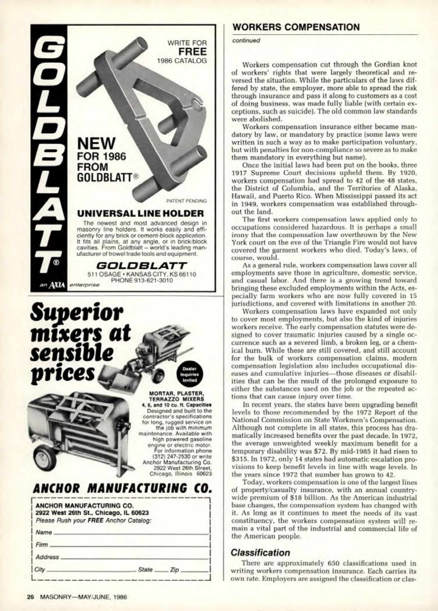 Masonry Magazine June 1986 Page. 26