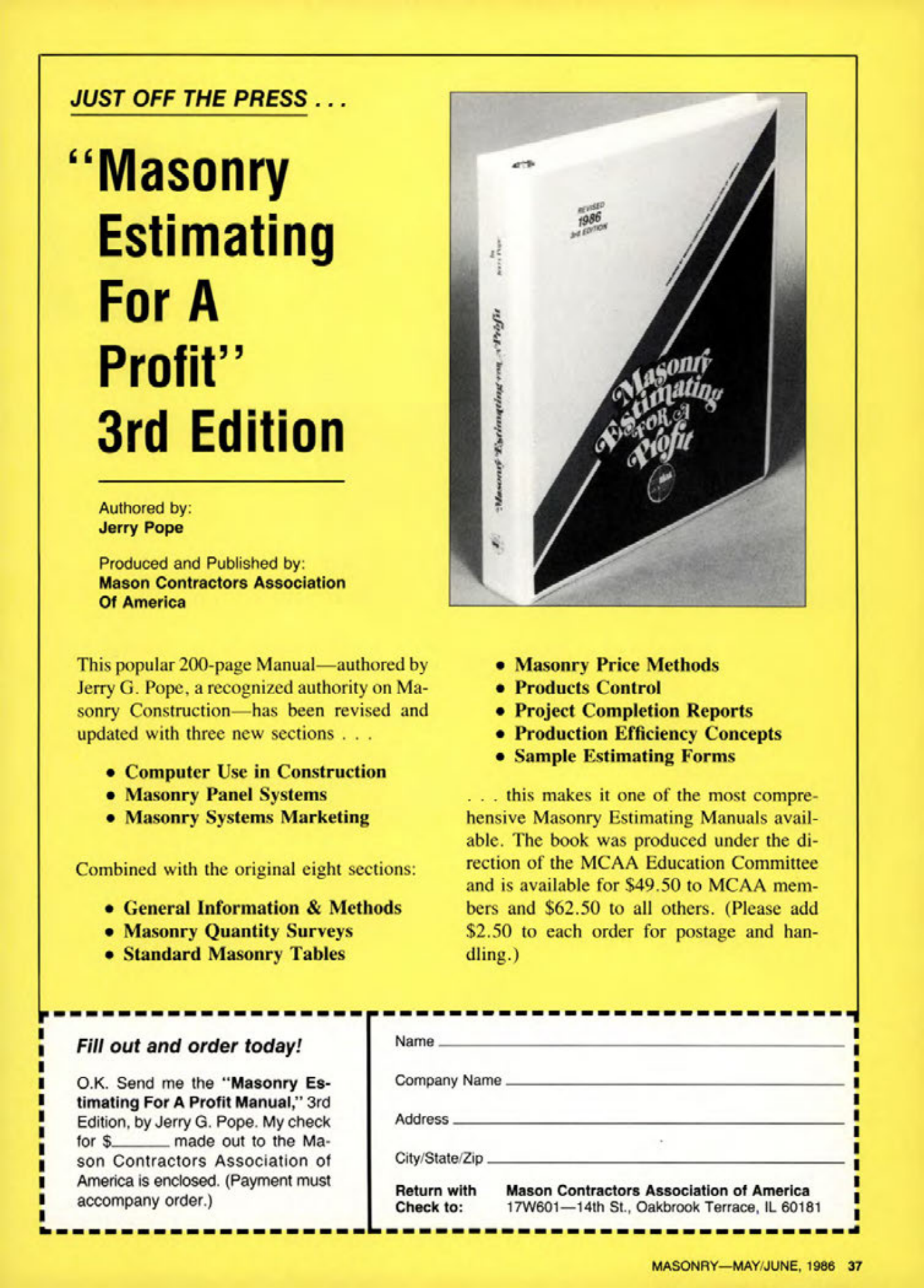Masonry Magazine June 1986 Page. 37