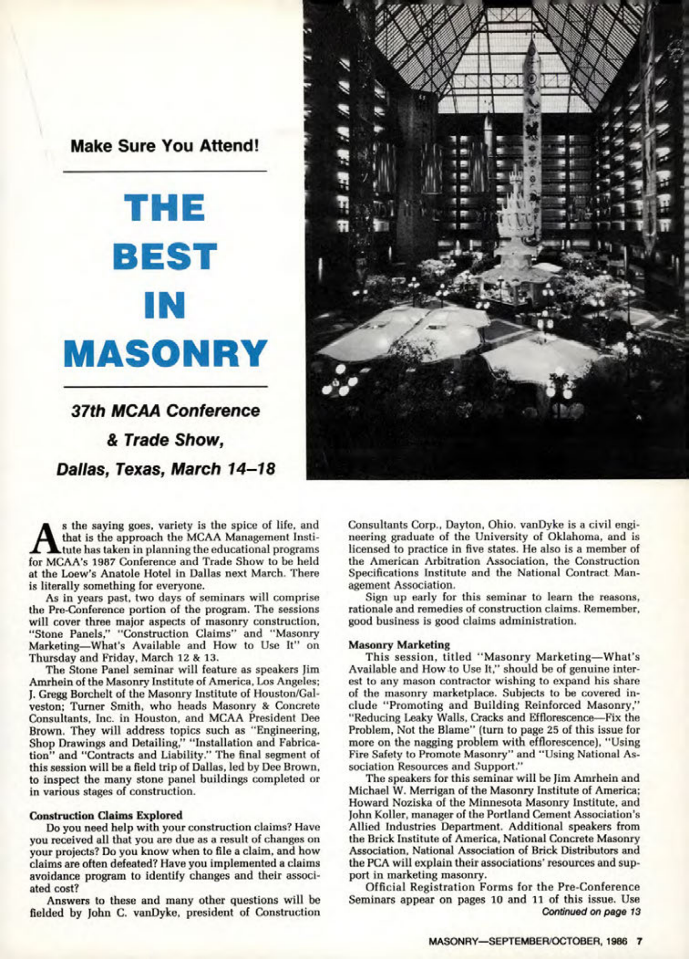 Masonry Magazine October 1986 Page. 7