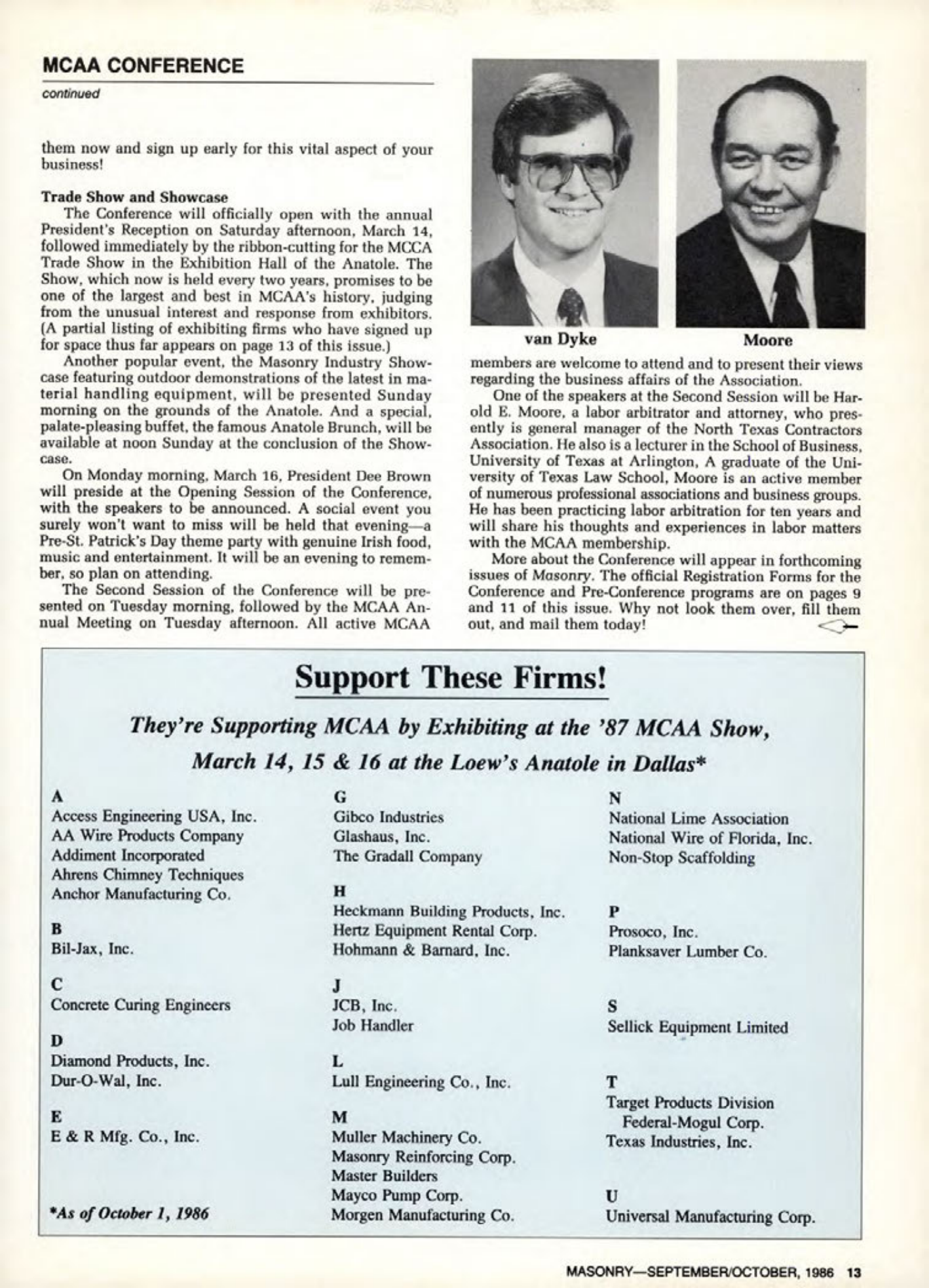 Masonry Magazine October 1986 Page. 13