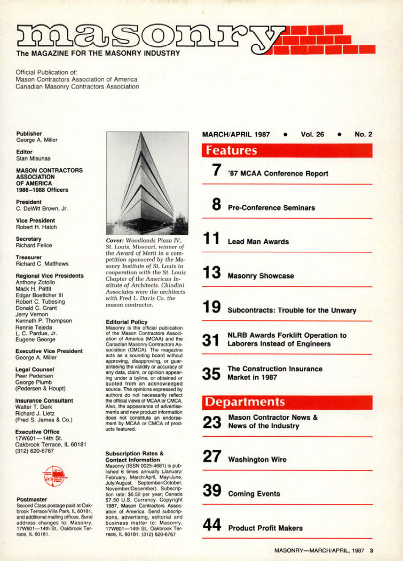 Masonry Magazine April 1987 Page. 3
