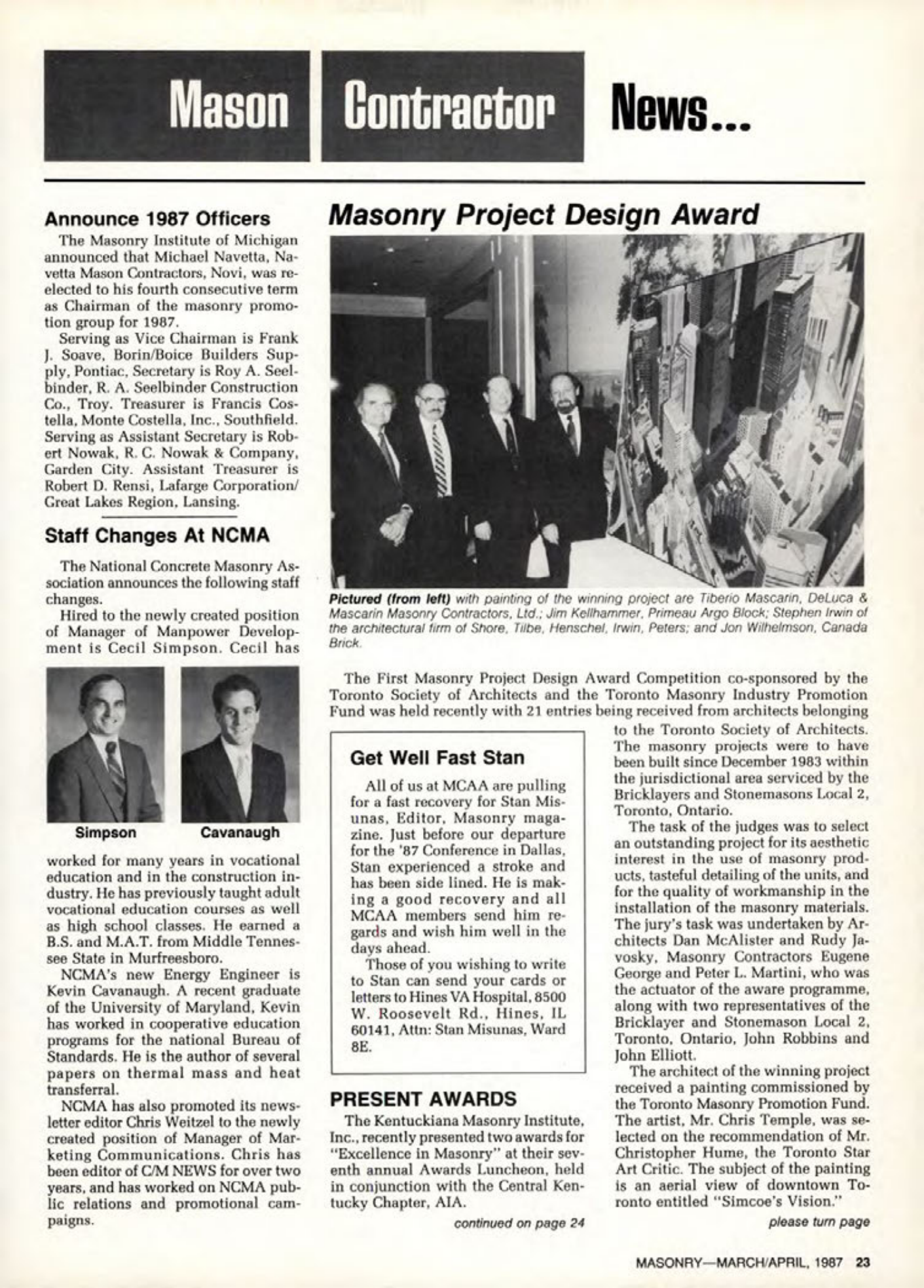 Masonry Magazine April 1987 Page. 23