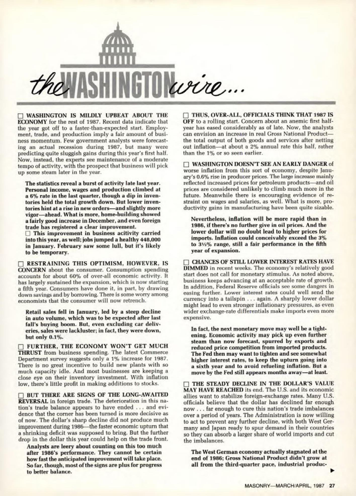 Masonry Magazine April 1987 Page. 27